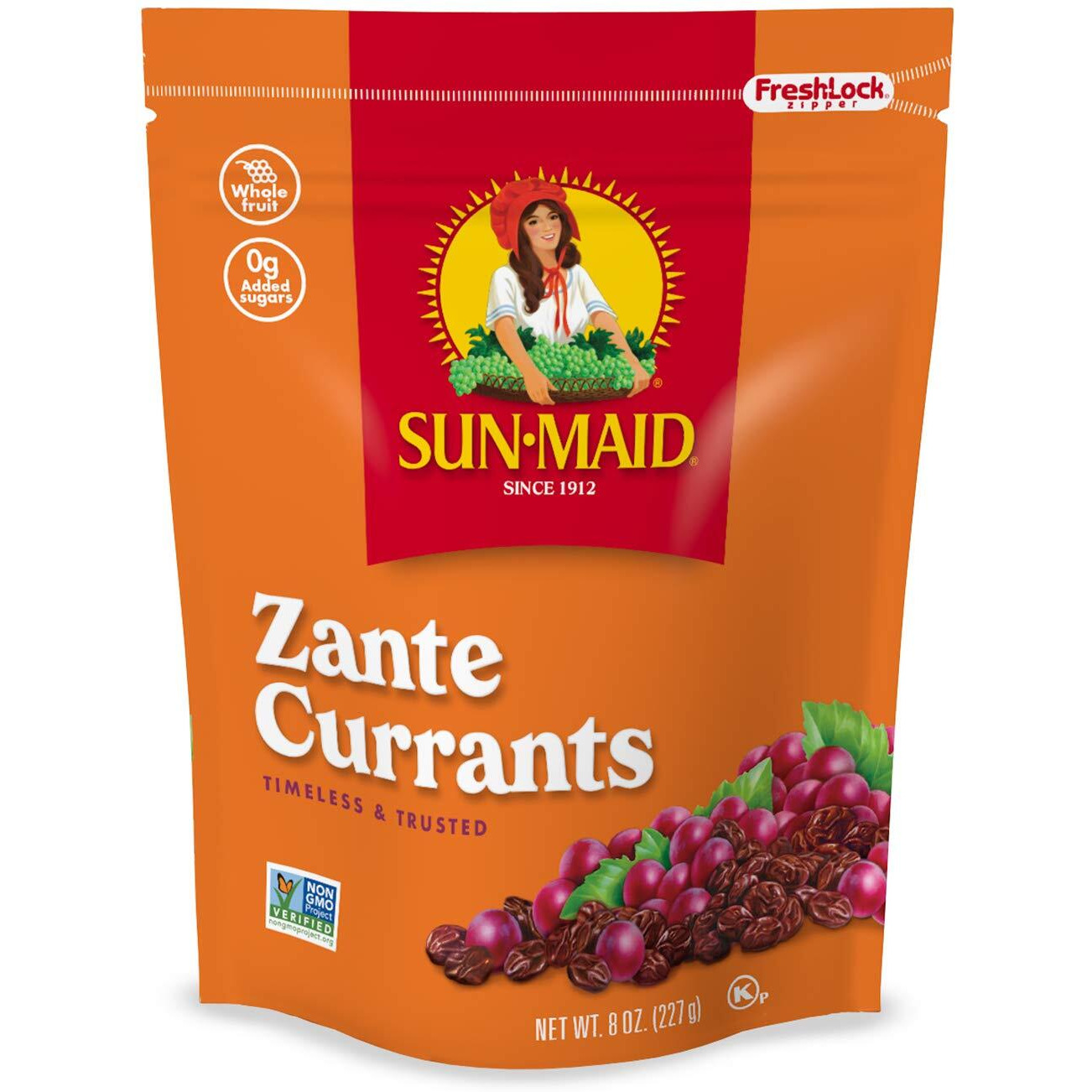 Sun-Maid California Zante Currants Snack  8 Ounce Bags  Pack Of 1  Whole Natural Dried Fruit  No Artificial Flavors  Non-Gmo  Vegan And Vegetarian Friendly