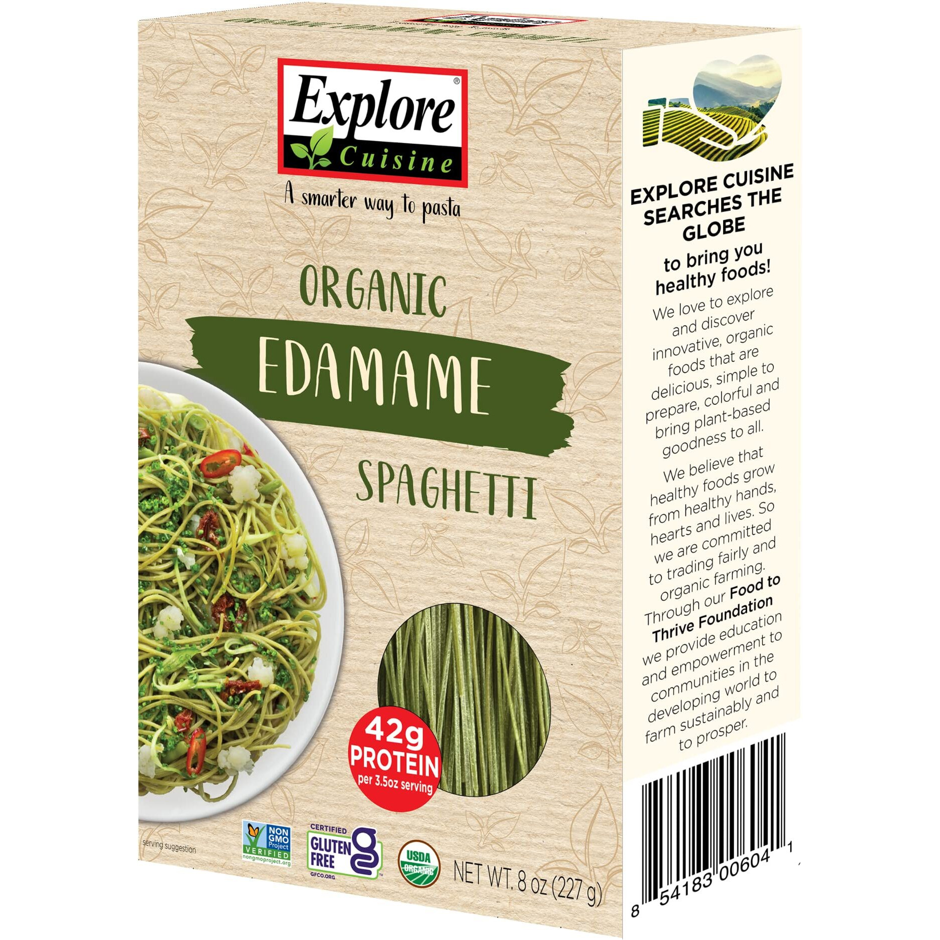 Explore Cuisine Organic Edamame Spaghetti - 8 Oz, Pack Of 2 - Easy-To-Make Pasta - High In Plant-Based Protein - Non-Gmo, Gluten Free, Vegan, Kosher - 8 Total Servings