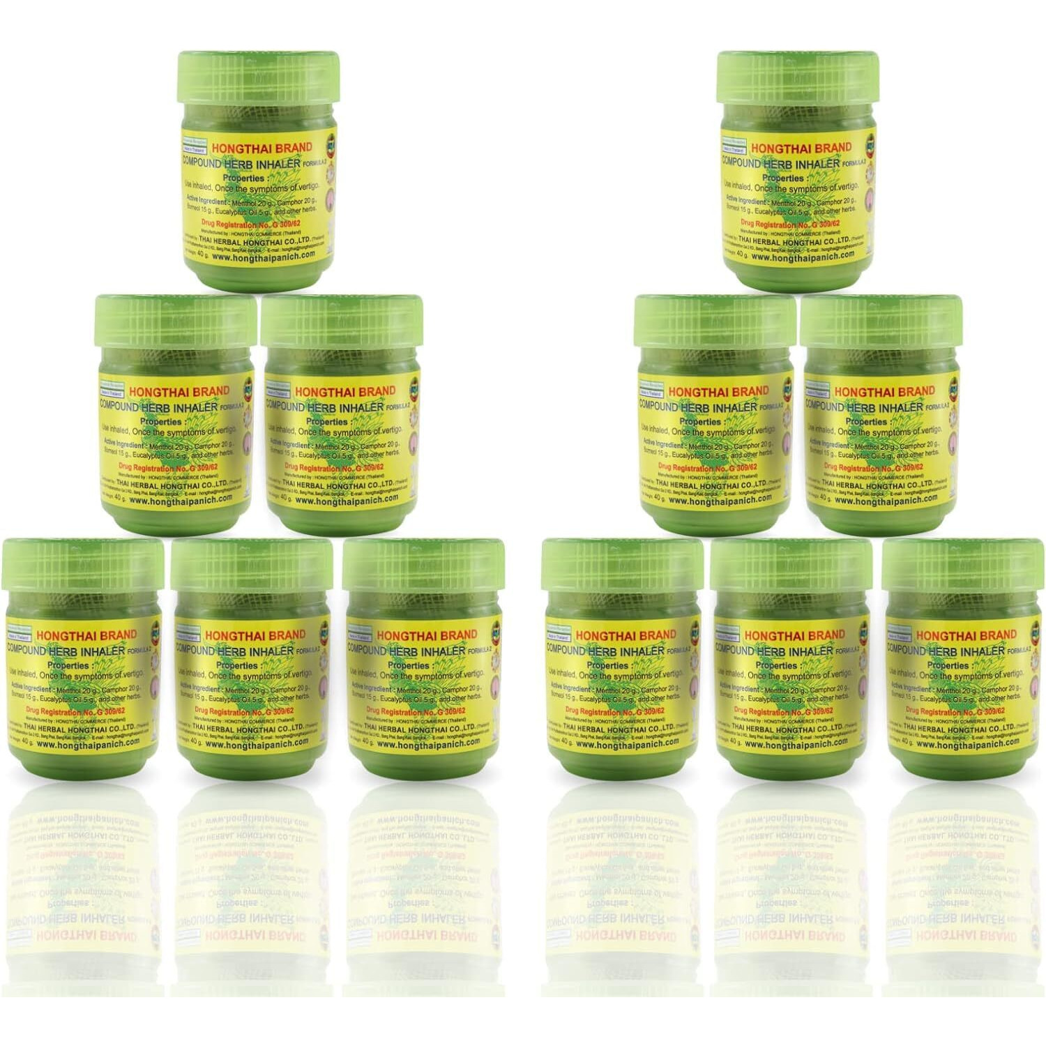 Hong Thai Traditional Thai Herbal Inhalant 12 Bottles