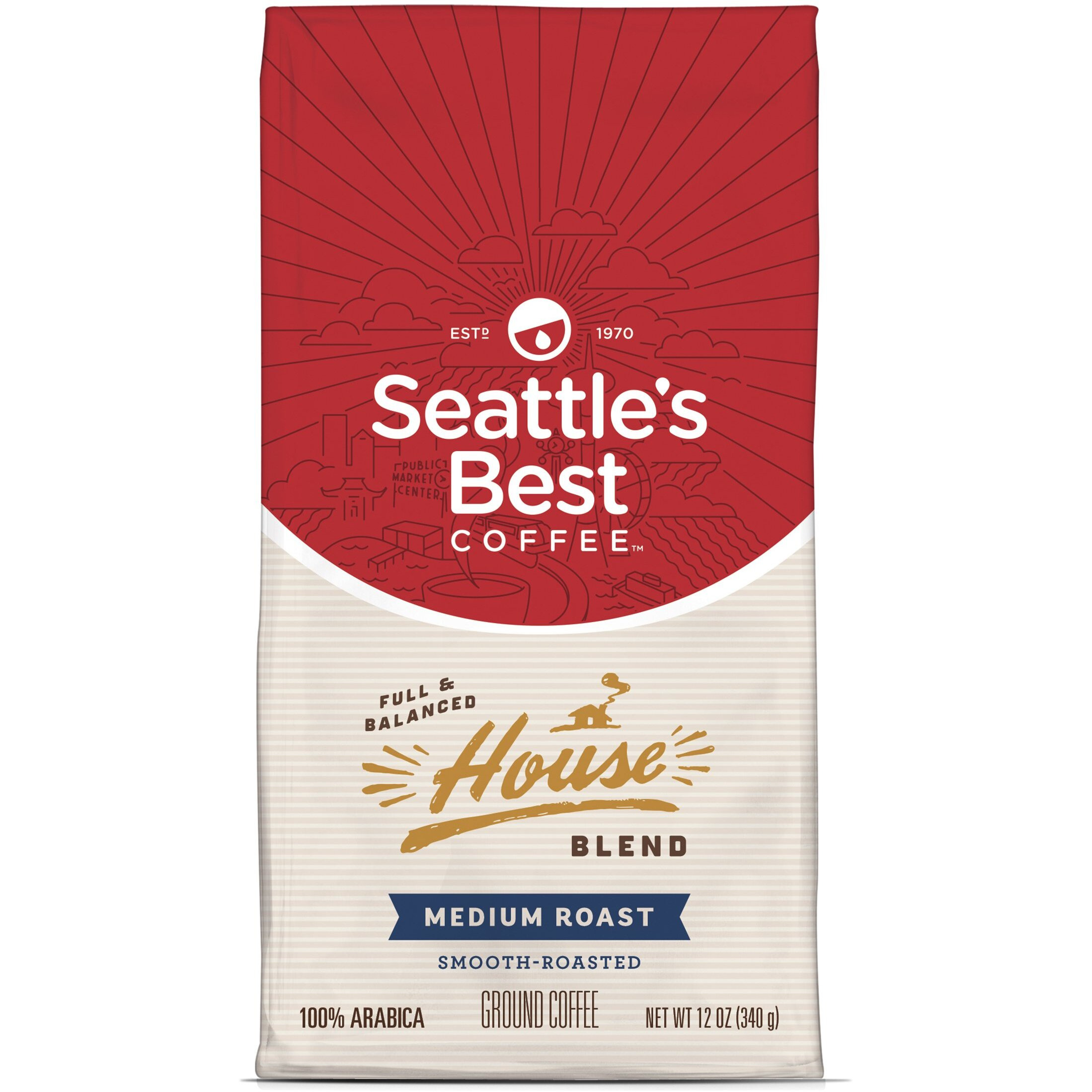 Seattle's Best Coffee House Blend Medium Roast Ground Coffee, 12 Ounce (Pack Of 1)