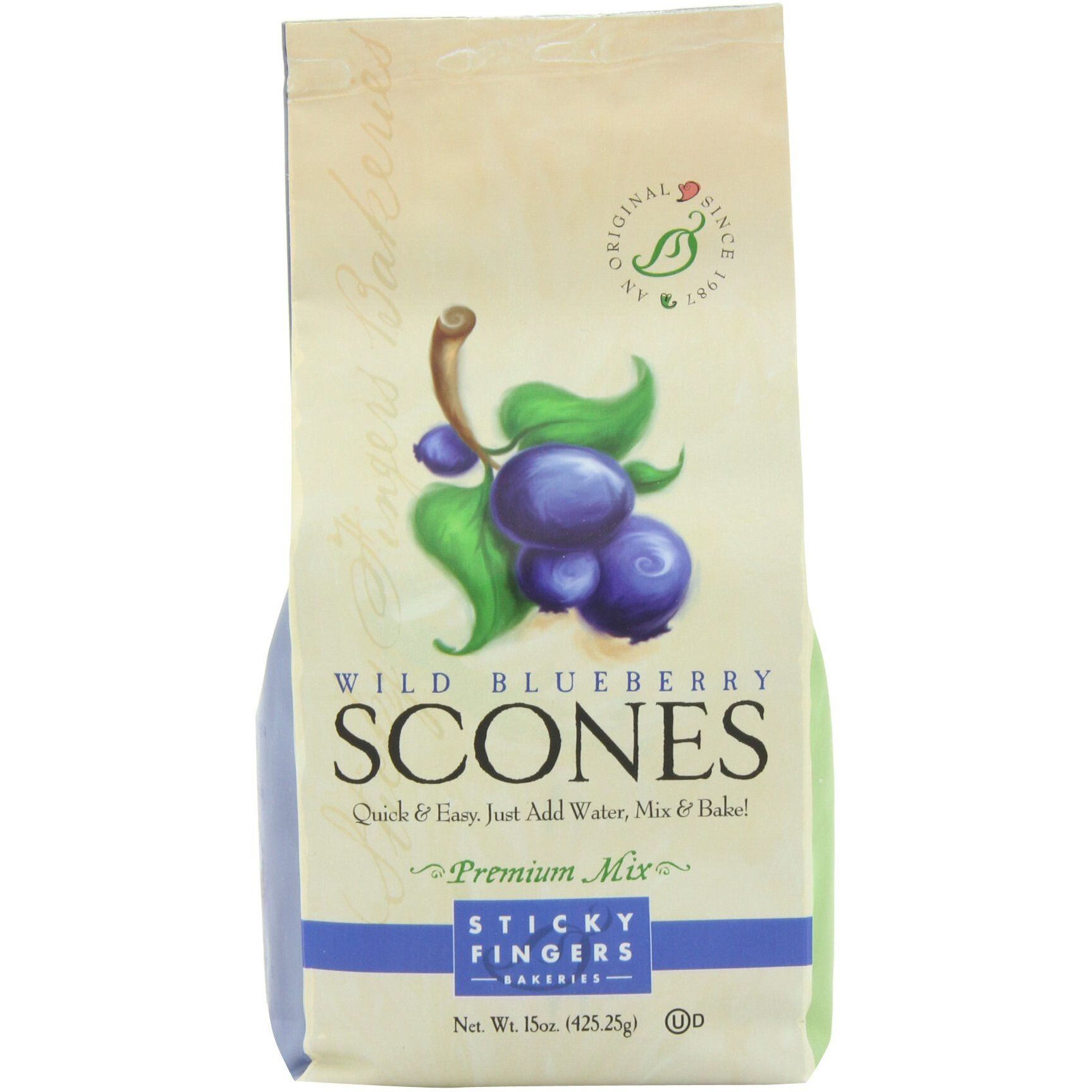 Sticky Fingers Wild Blueberry Scone Mix, 15-Ounces (Pack Of 3)
