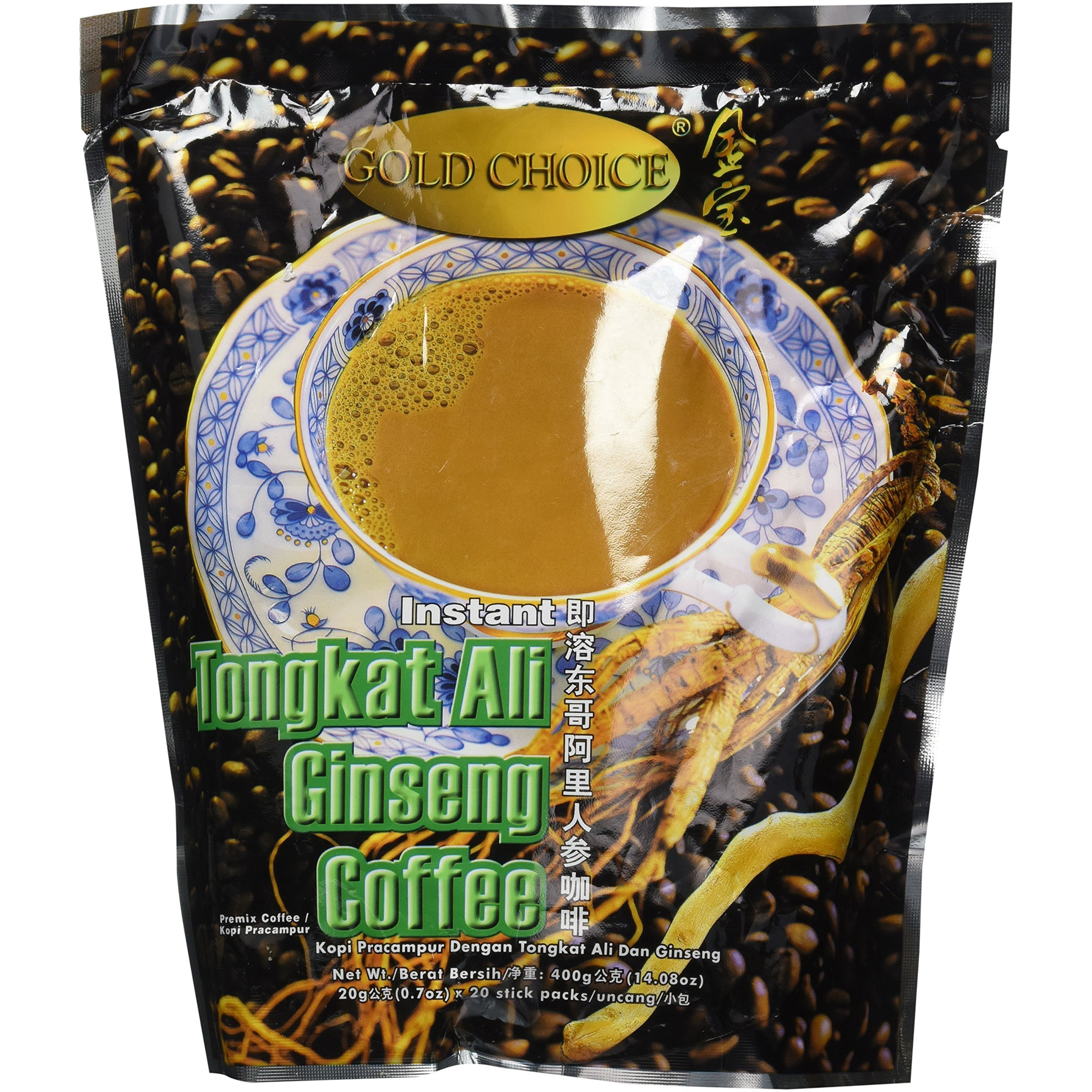 Gold Choice Instant Tongkat Ali Ginseng Coffee, 0.7 Ounce (Pack Of 20) (Synchkg034964)