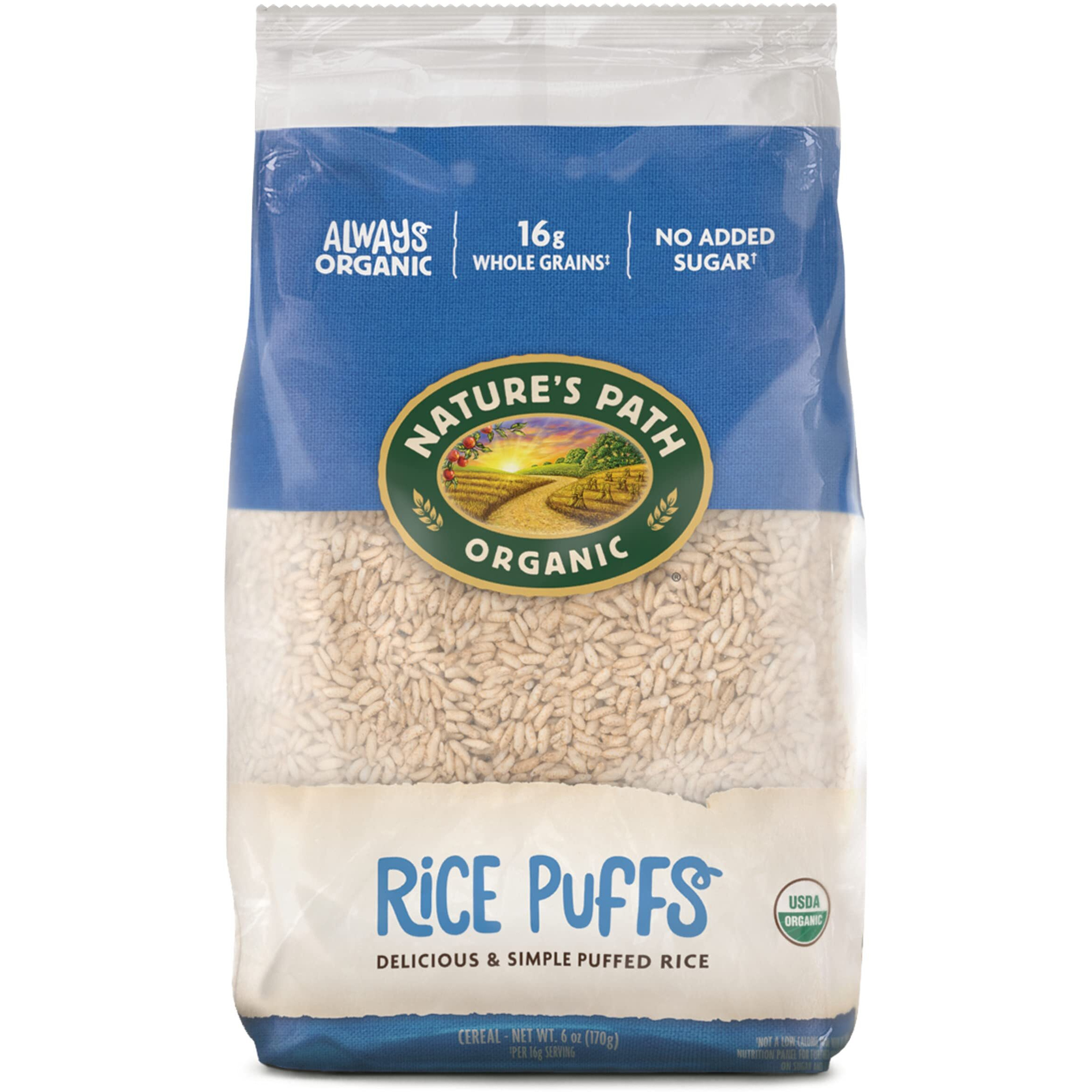 Nature's Path Organic Rice Puffs Cereal, Earth Friendly Package, Non-Gmo, 16G Whole Grains, No Added Sugar, 6 Oz, Pack Of 12