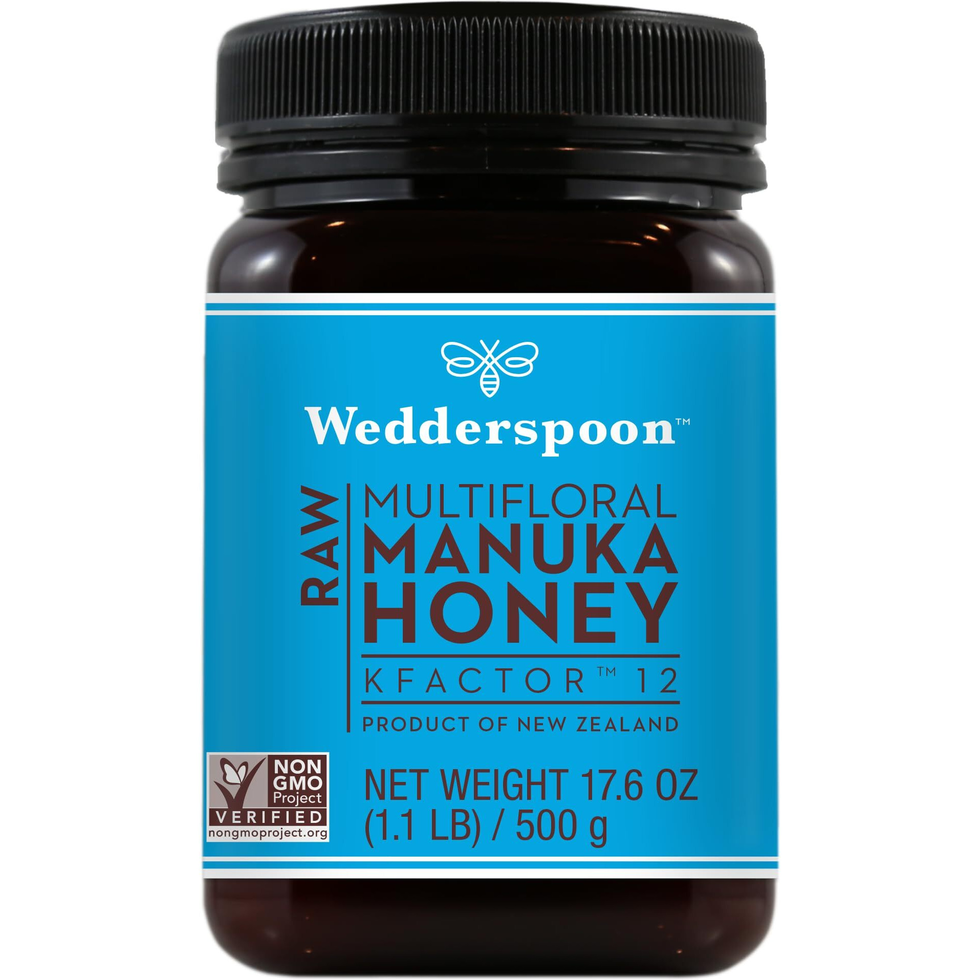 Wedderspoon Raw Premium Manuka Honey, Kfactor 12, 17.6 Oz, Unpasteurized, Genuine New Zealand Honey, Non-Gmo Superfood, Traceable From Our Hives To Your Home