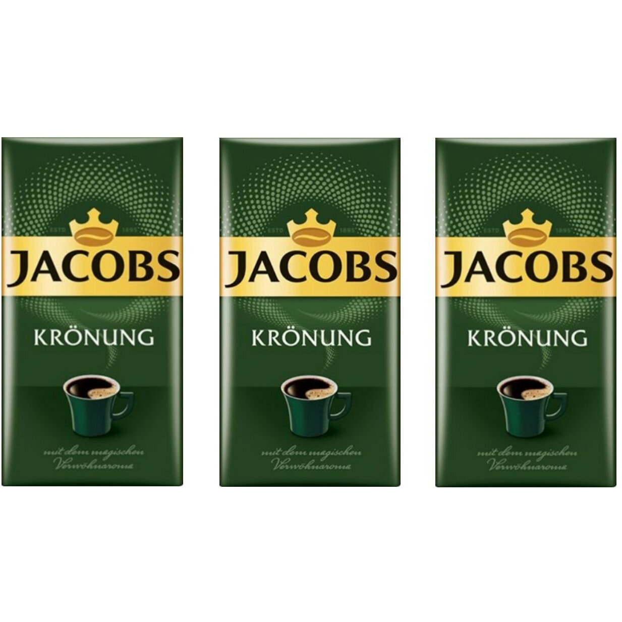 Jacobs Kronung Ground Coffee 500 Gram / 17.6 Ounce (Pack Of 3)
