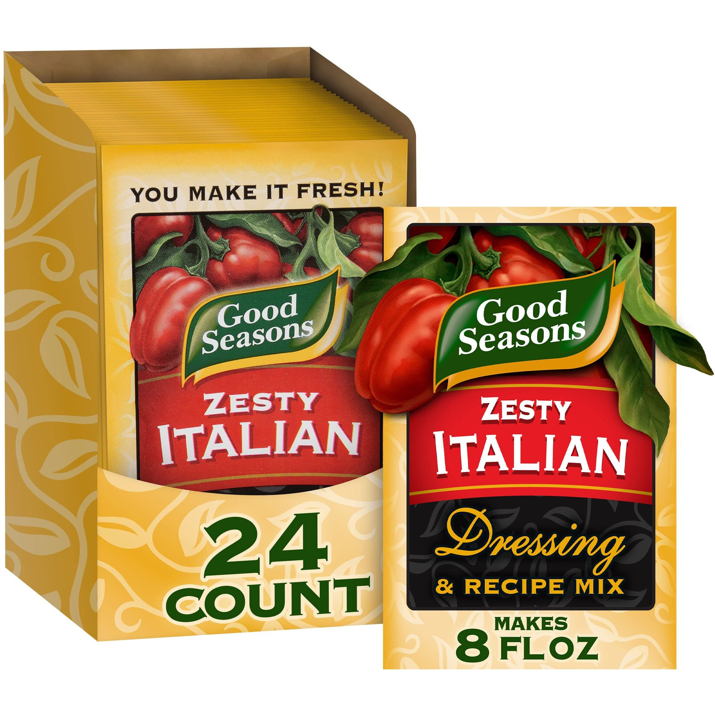 Good Seasons Zesty Italian Dressing & Recipe Seasoning Mix (24 Ct Pack, 0.6 Oz Packets)