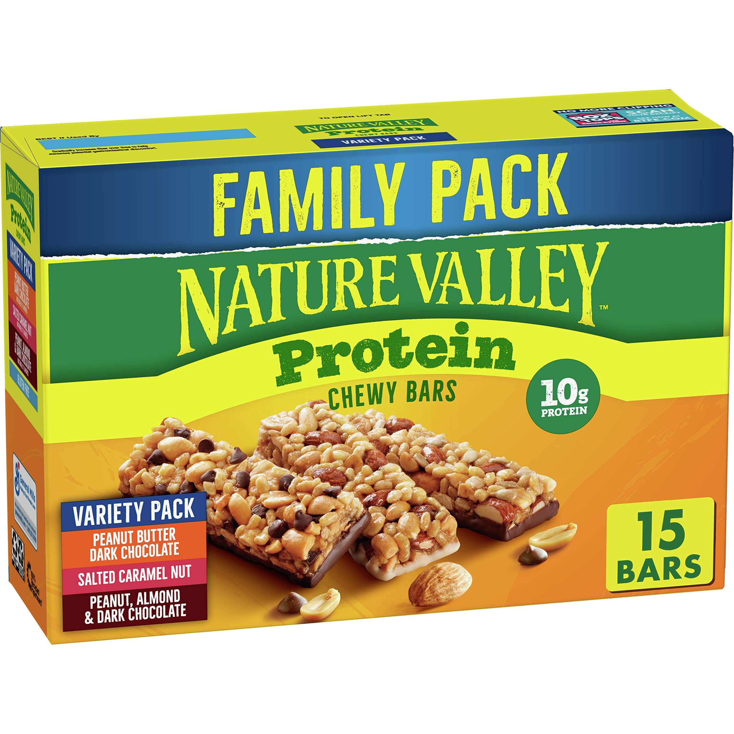 Nature Valley Protein Granola Bars, Snack Variety Pack, Chewy Bars, 15 Ct