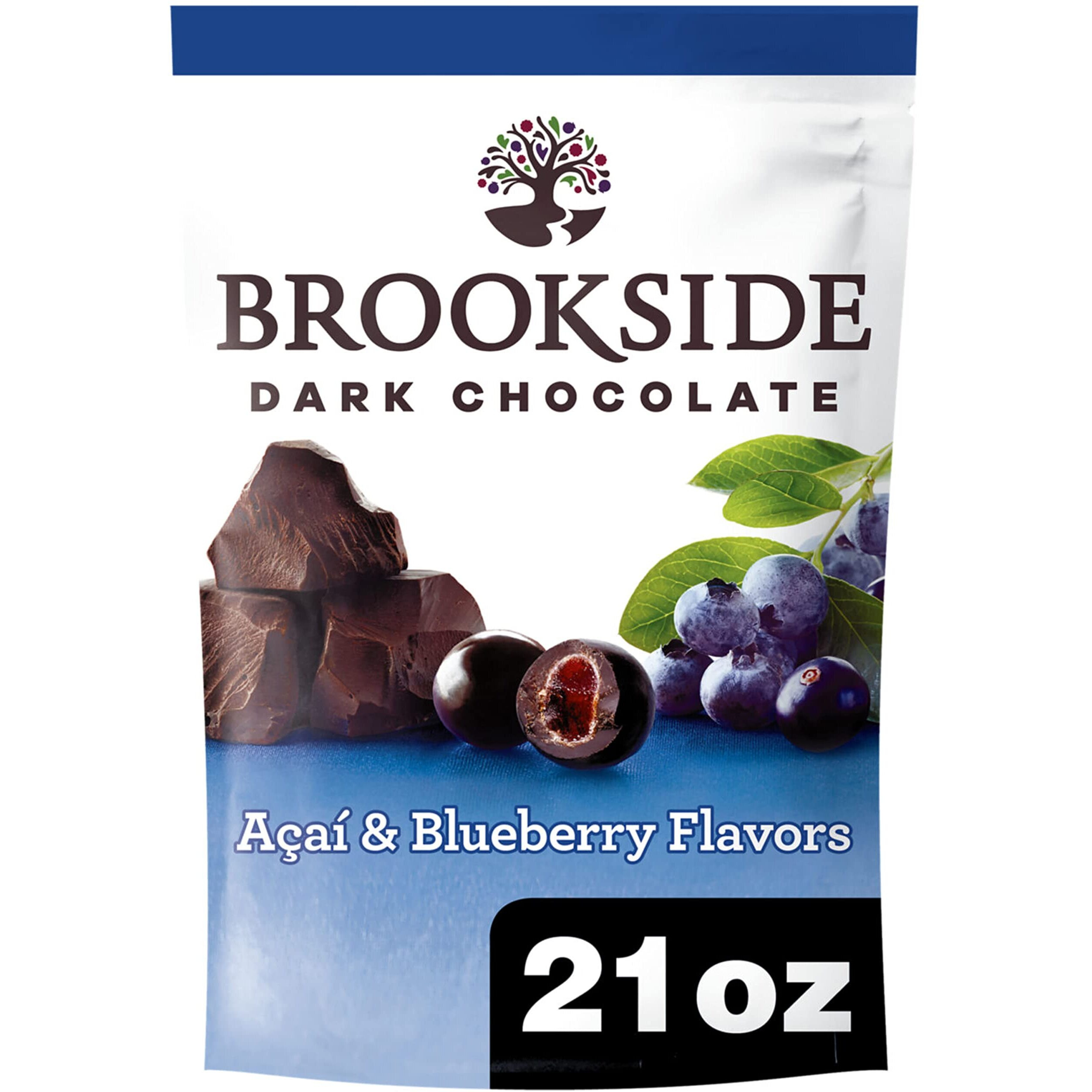 Brookside Dark Chocolate, Acai And Blueberry Flavored Snacking Chocolate Bag, 21 Oz
