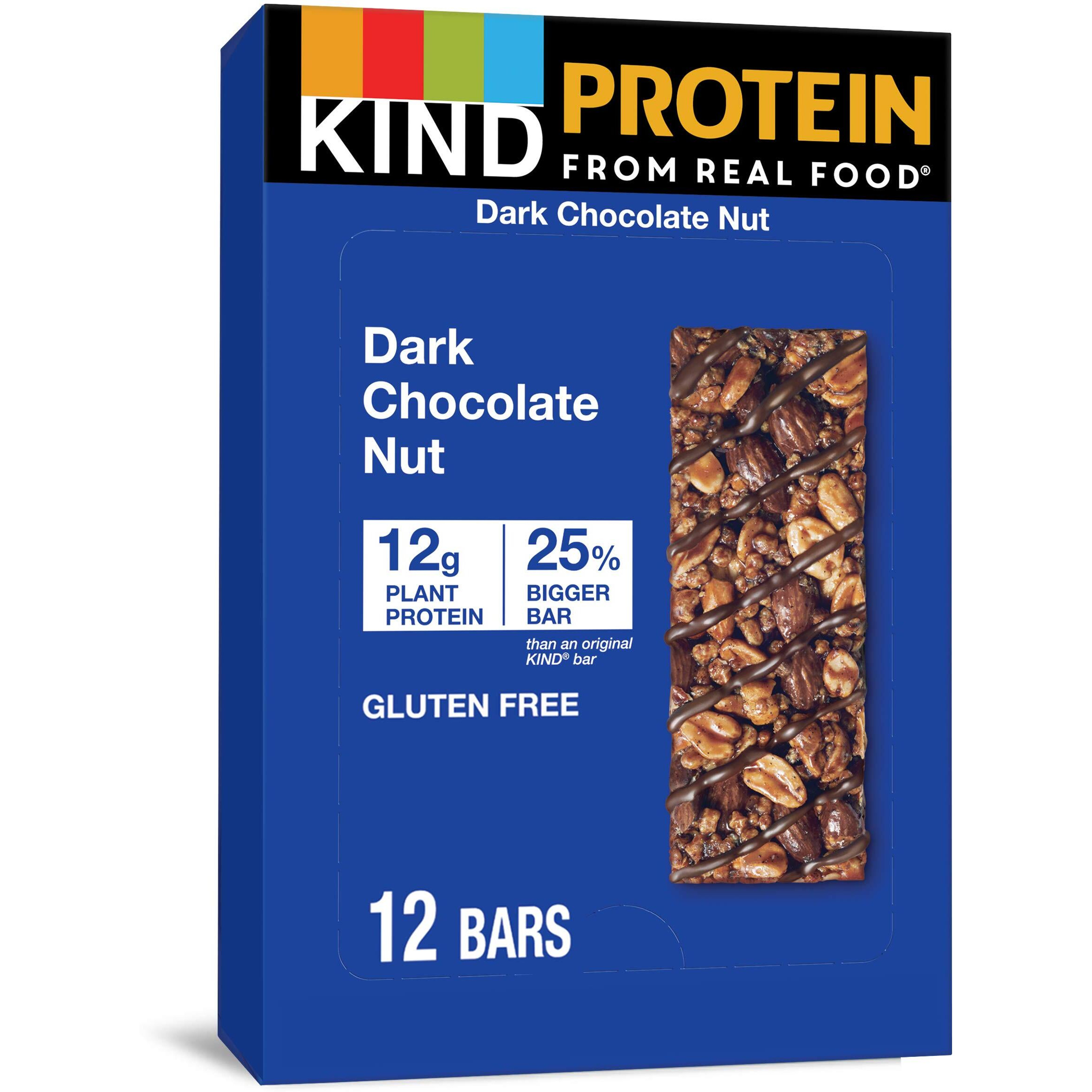 Kind Protein Bars, Double Dark Chocolate Nut, Gluten Free, 12G Protein,1.76Oz, 12 Count