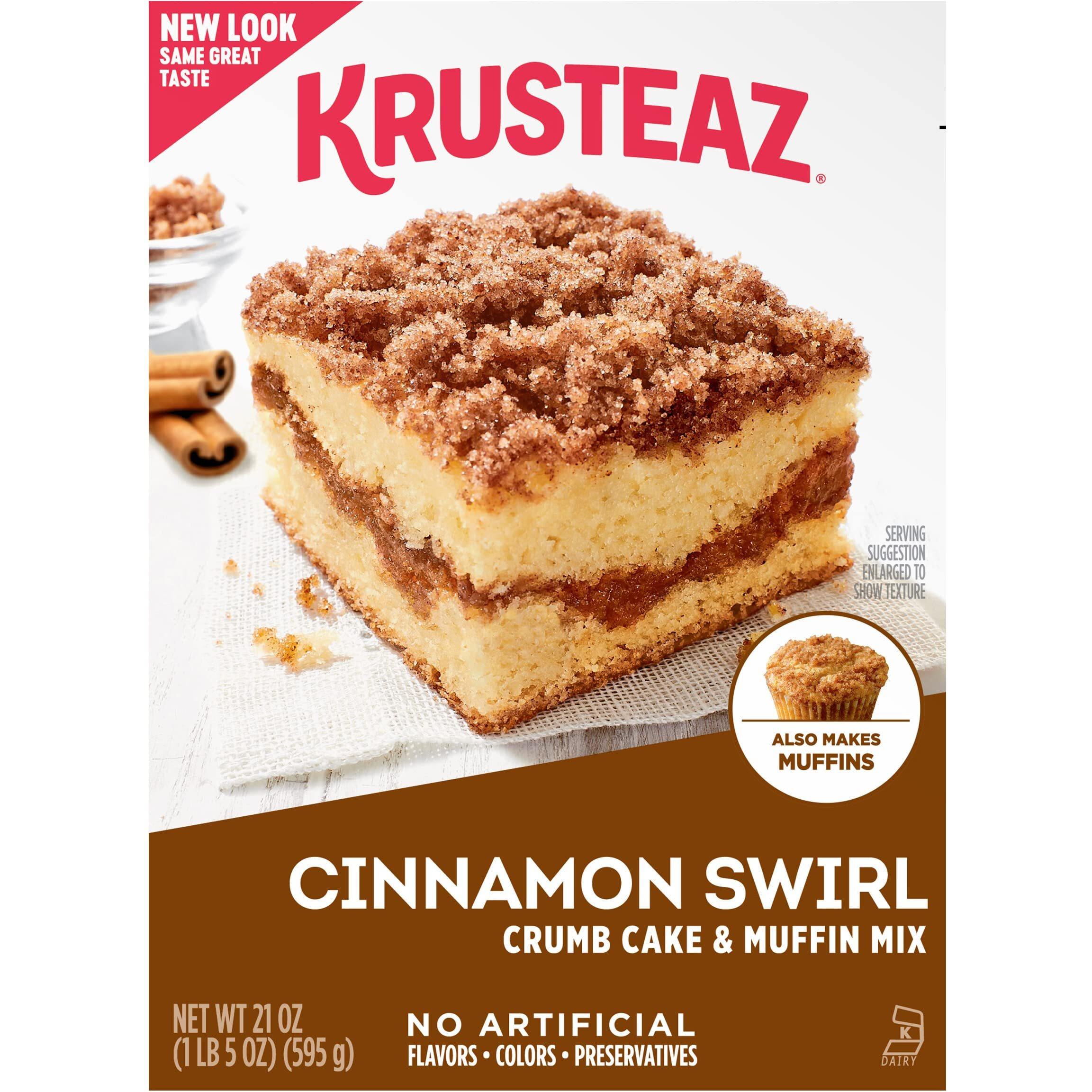 Krusteaz Cinnamon Swirl Crumb Cake And Muffin Mix, 21-Ounce Boxes (Pack Of 4)