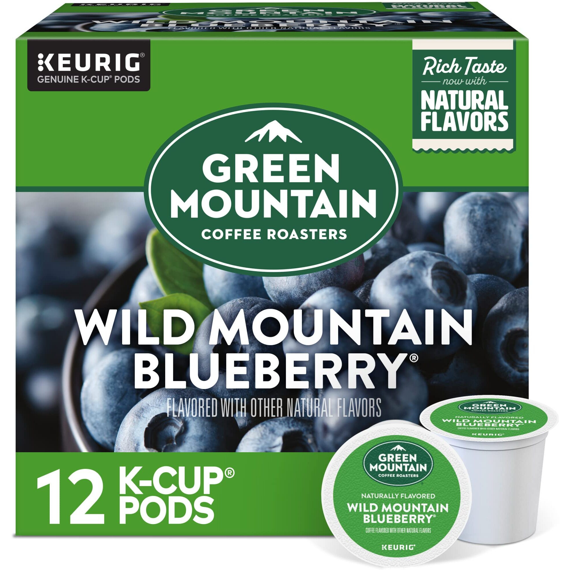 Green Mountain Coffee Roasters Wild Mountain Blueberry Keurig Single-Serve K-Cup Pods, Light Roast Coffee, 72 Count (6 Packs Of 12)