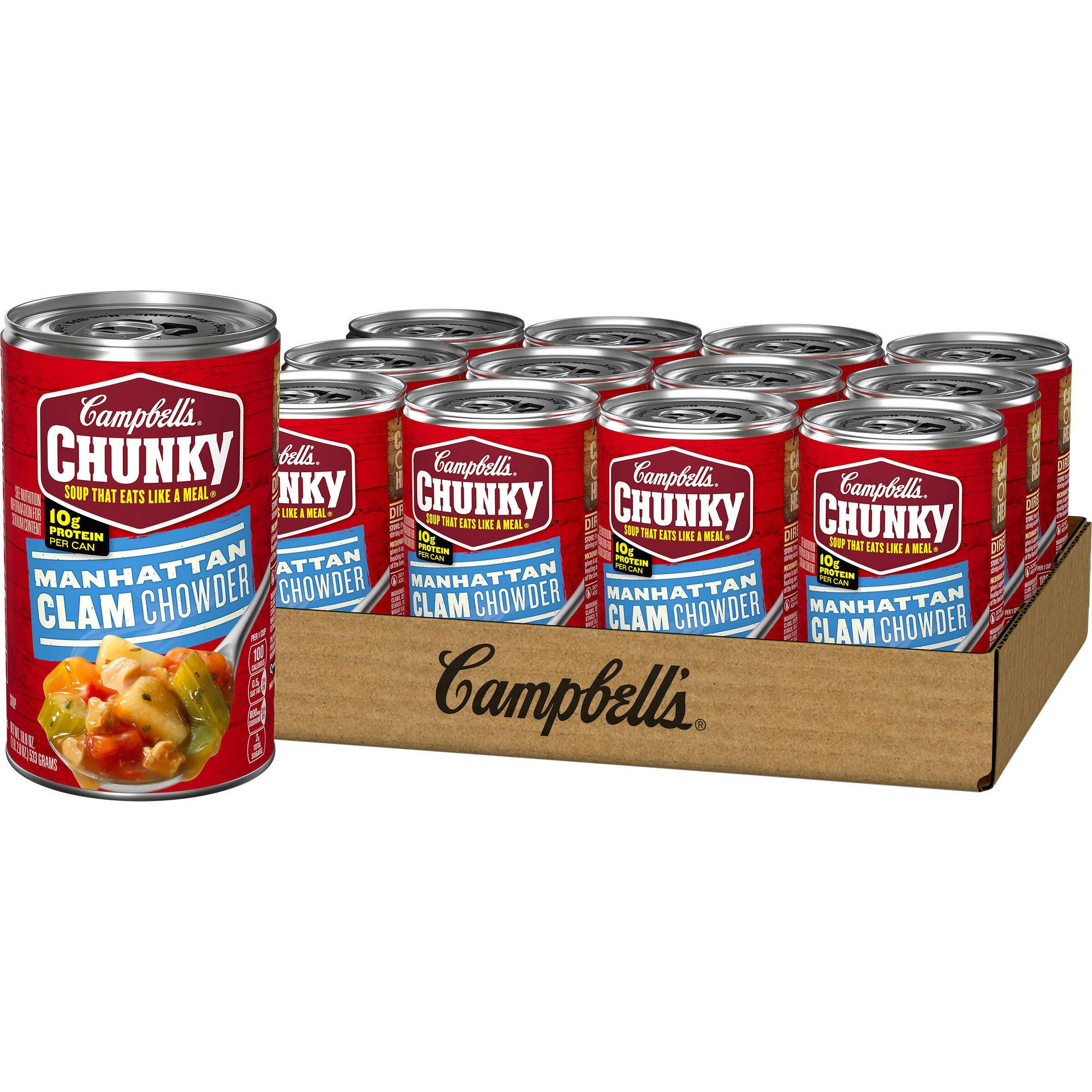 Campbell''s Chunky Soup, Manhattan Clam Chowder, 18.8 Ounce Can (Case Of 12), Brand Is Campbell''s