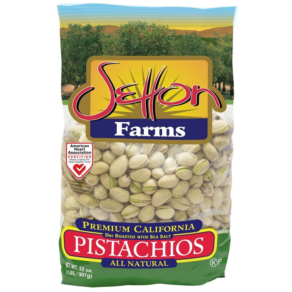 Setton Farms Roasted And Salted Premium California Pistachios 2Lb Bag Certified Nongmo Gluten Free Vegan & Kosher, Dry Roasted With Sea Salt, 32 Oz