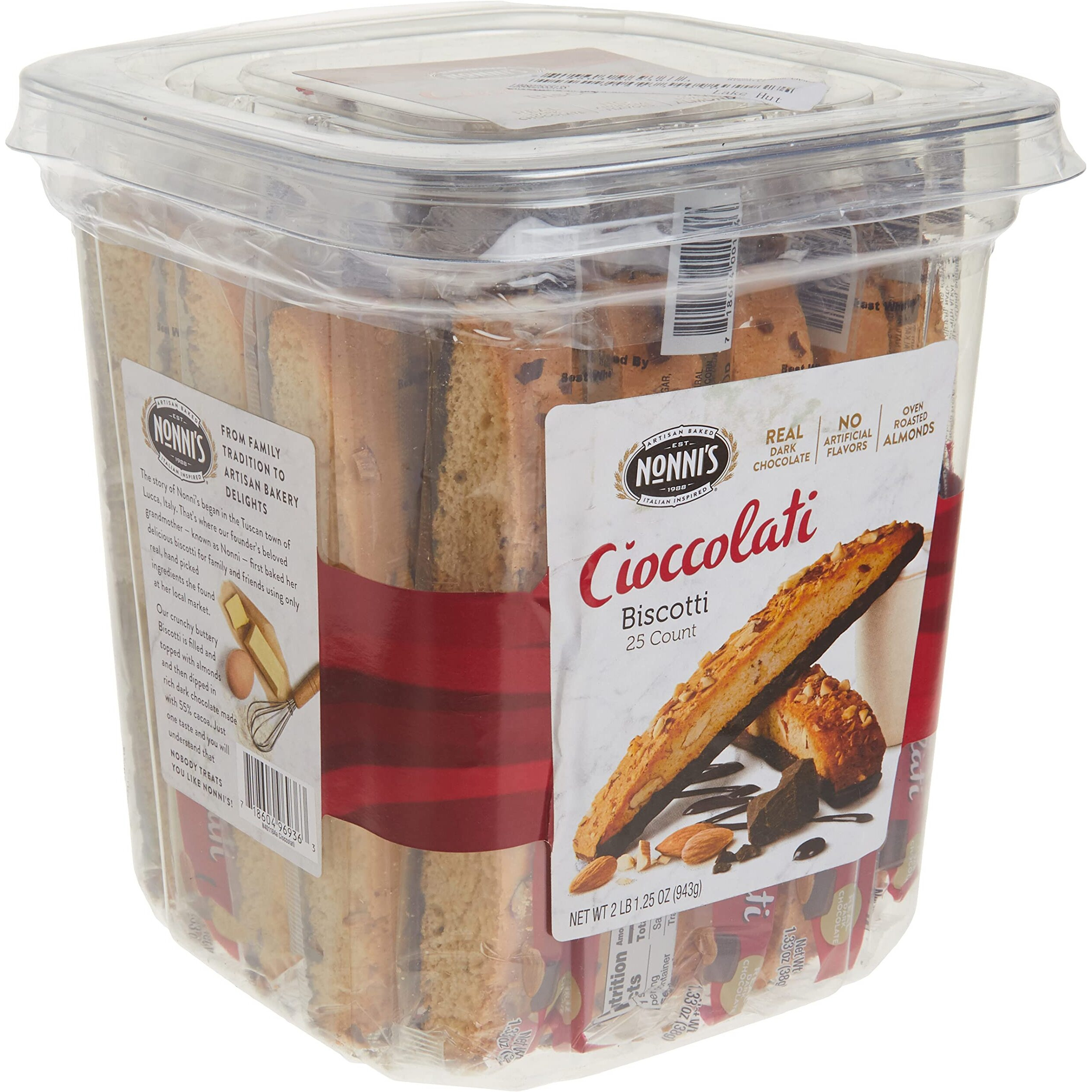 Nonni's Biscotti Value Pack With Larger Cookies, Cioccolati, Red, Cioccolati Hazelnut, 33.25 Oz