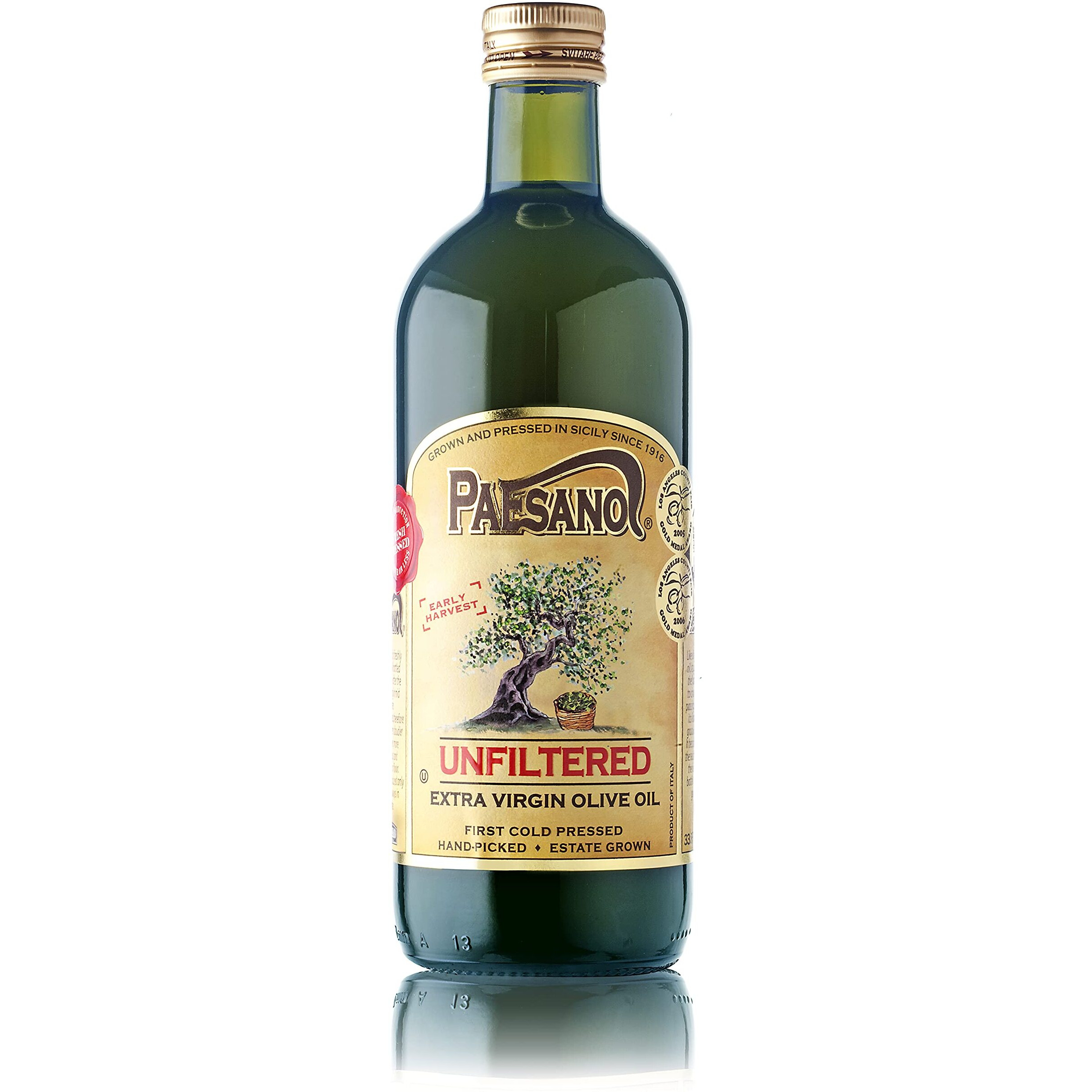 Paesanol Extra Virgin Oil Olive Unfiltered 33.8 Fl Oz