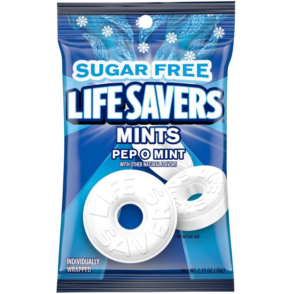 Life Savers Pep-O-Mint Breath Mints Hard Candy Bulk Pack, 2.75 Oz Bag (Pack Of 12)