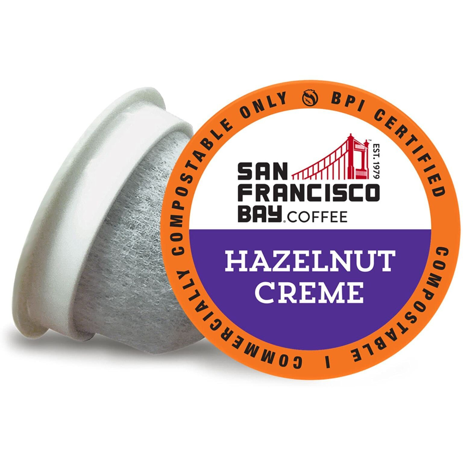San Francisco Bay Compostable Coffee Pods - Hazelnut Crme (80 Ct) K Cup Compatible Including Keurig 2.0, Flavored, Medium Roast
