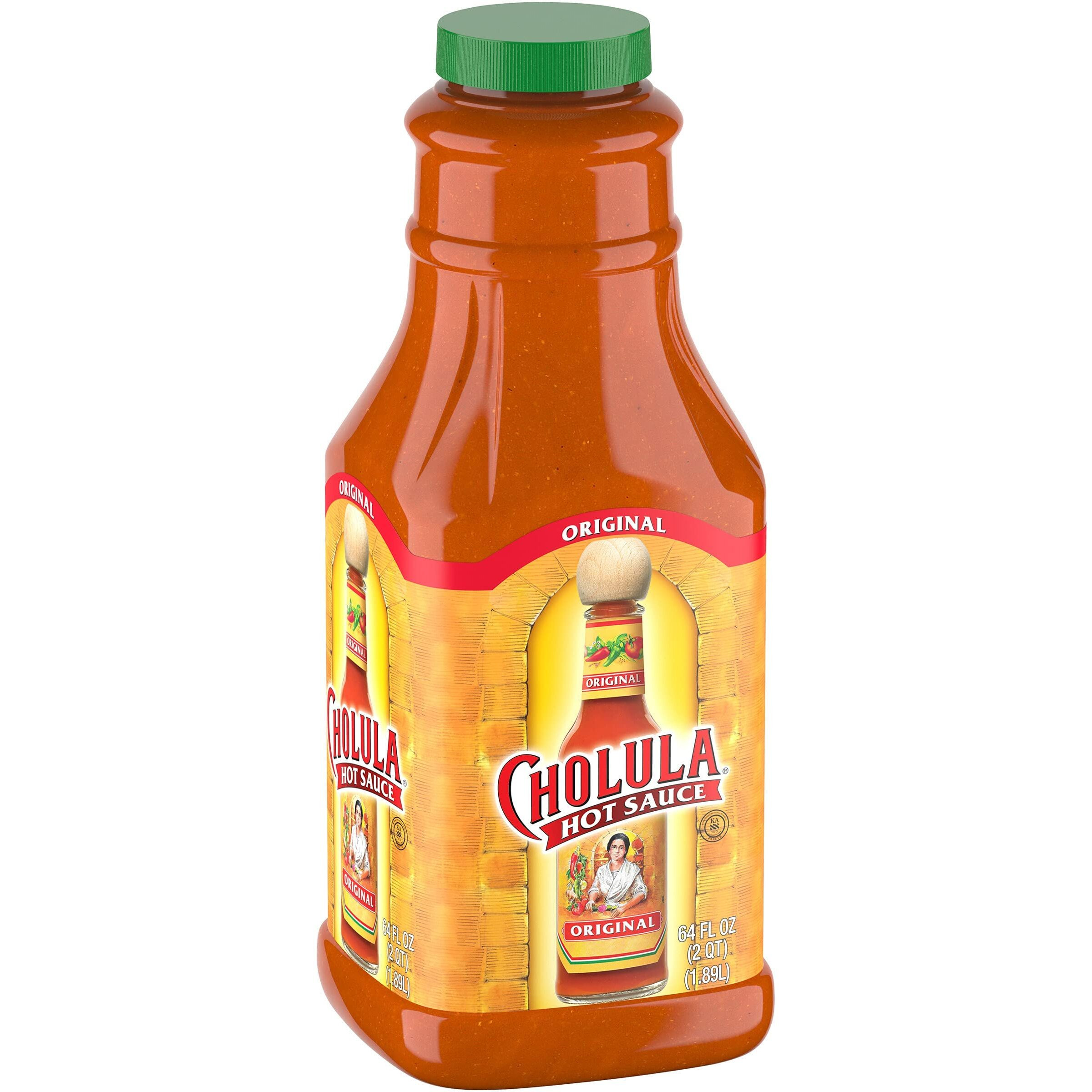 Cholula Original Hot Sauce, 64 Fl Oz - One 64 Fluid Ounce Bulk Container Of Hot Sauce With Mexican Peppers And Signature Spice Blend, Perfect With Tacos, Eggs, Wings, Chicken And More
