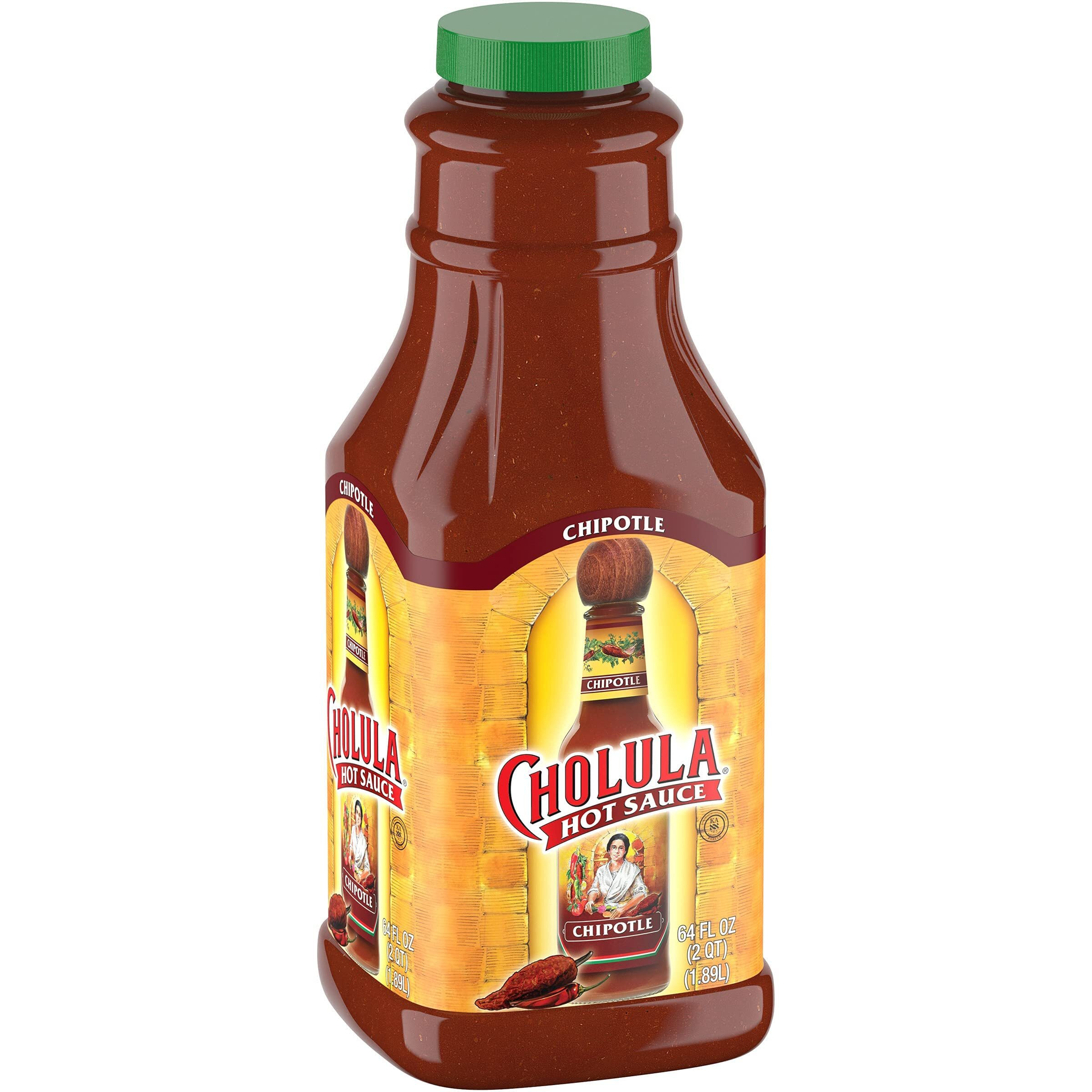 Cholula Chipotle Hot Sauce, 64 Fl Oz - One 64 Fluid Ounce Bulk Container Of Chipotle Pepper Sauce, Made With Chipotle, Arbol And Piquin Peppers, Perfect For Burgers, Wings, Hummus And More