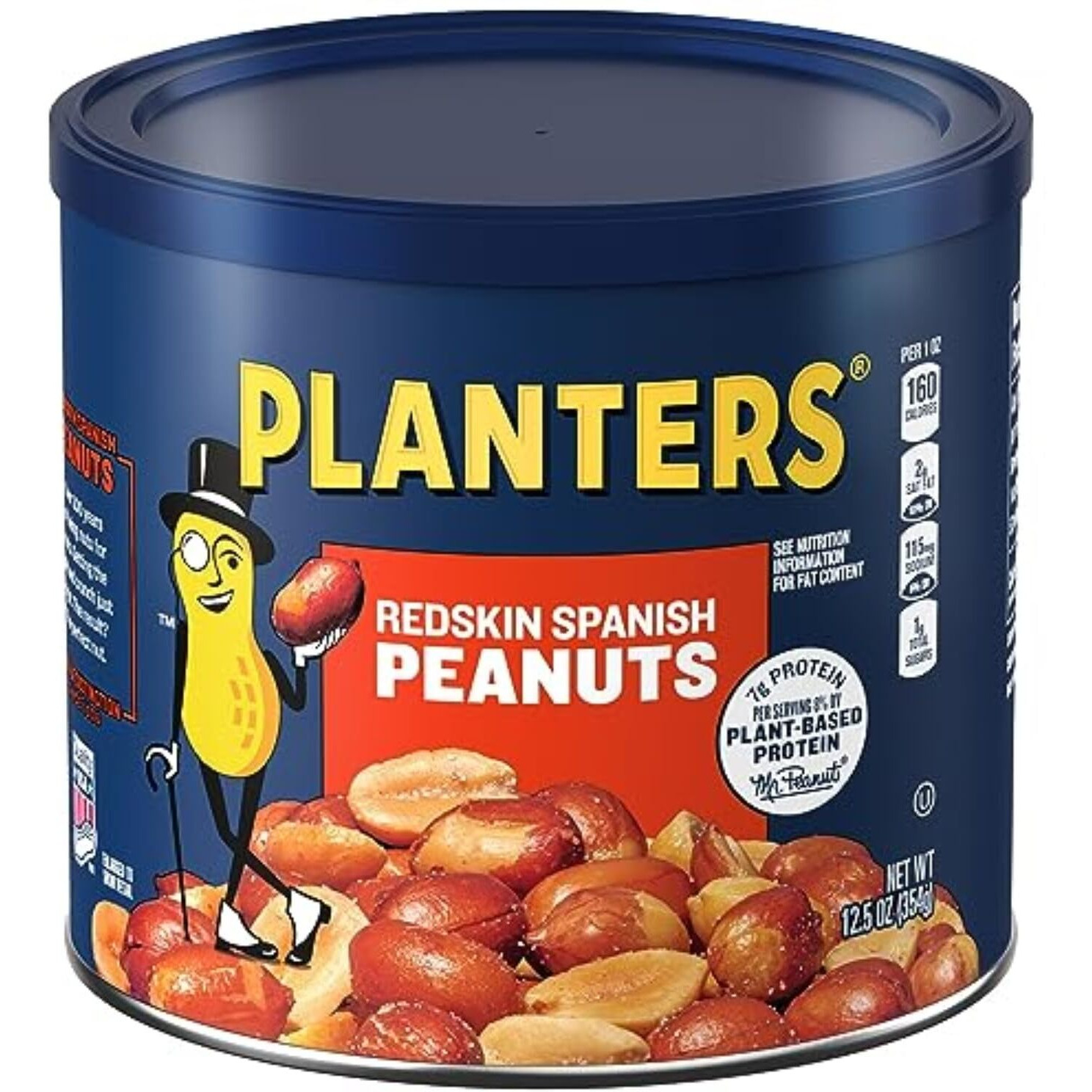 Planters Redskin Spanish Peanuts, Roasted Salted Peanuts, Plant Based Protein 12.5Oz (Pack Of 6)