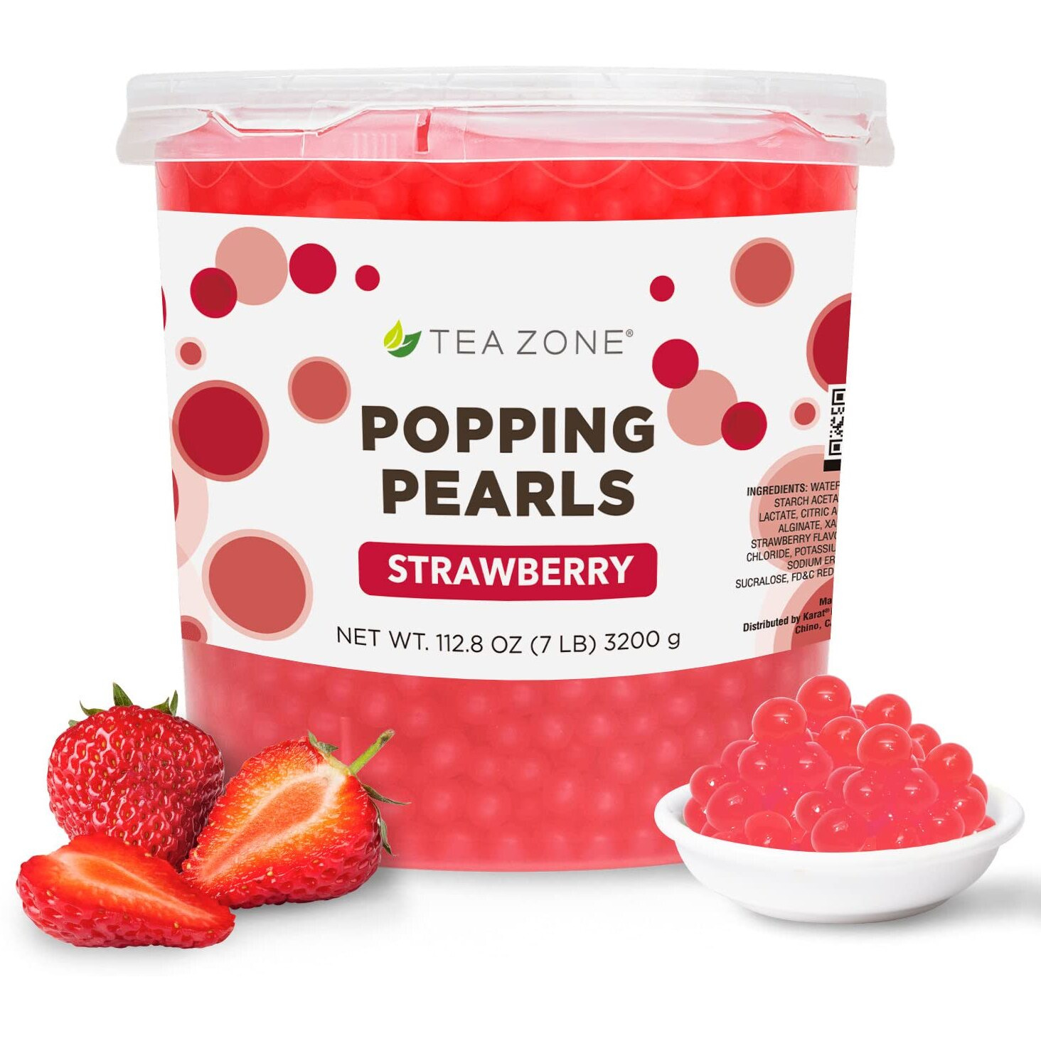 Tea Zone Apex Popping Pearls Jar, Strawberry, 112.9 Ounce