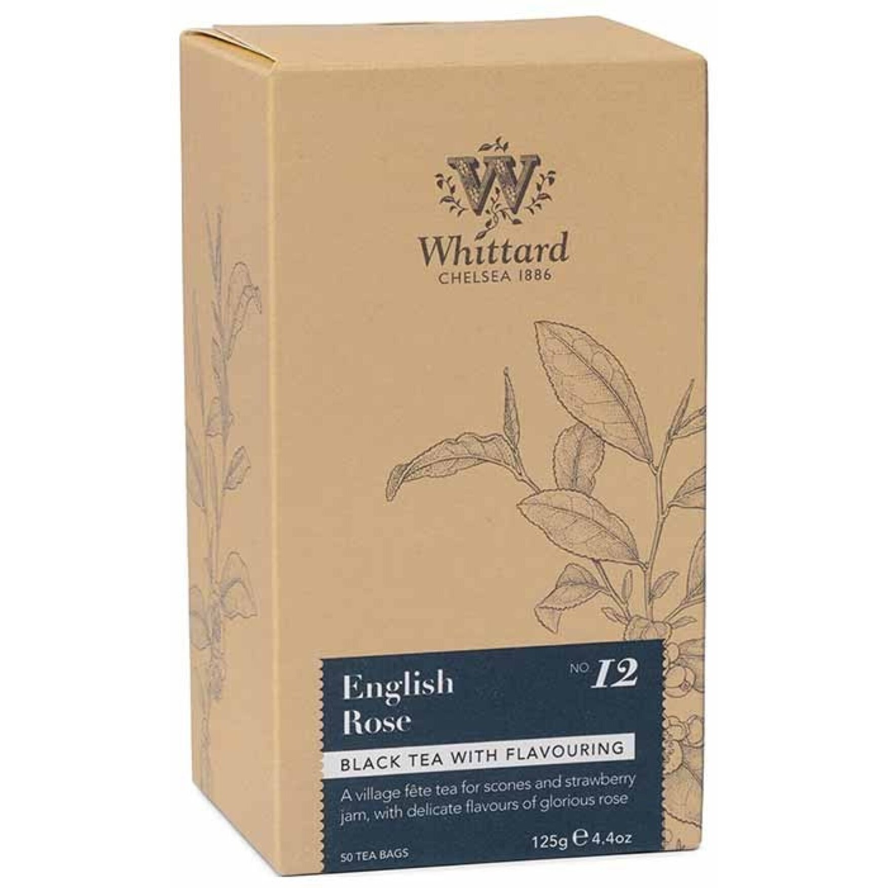 Whittard Tea English Rose 50 Traditional Teabags