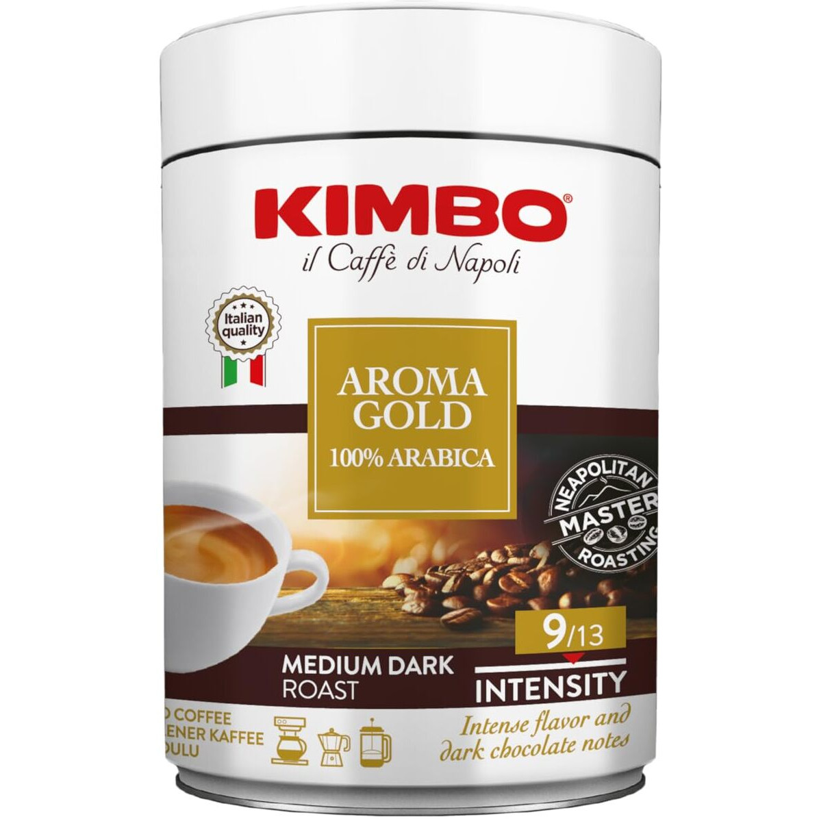 Kimbo Espresso Coffee Italiano Aroma Gold 100% Arabica 3 Pack