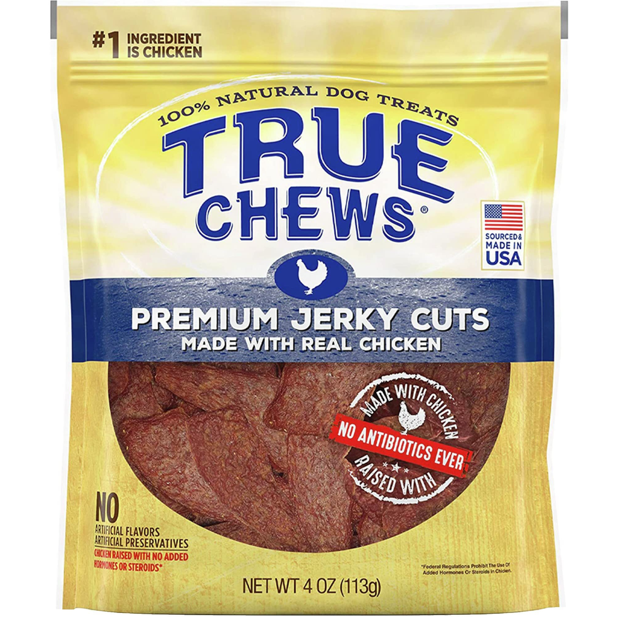 Blue Buffalo True Chews Jerky Cuts Natural Dog Treats, Chicken 4 Oz Bag
