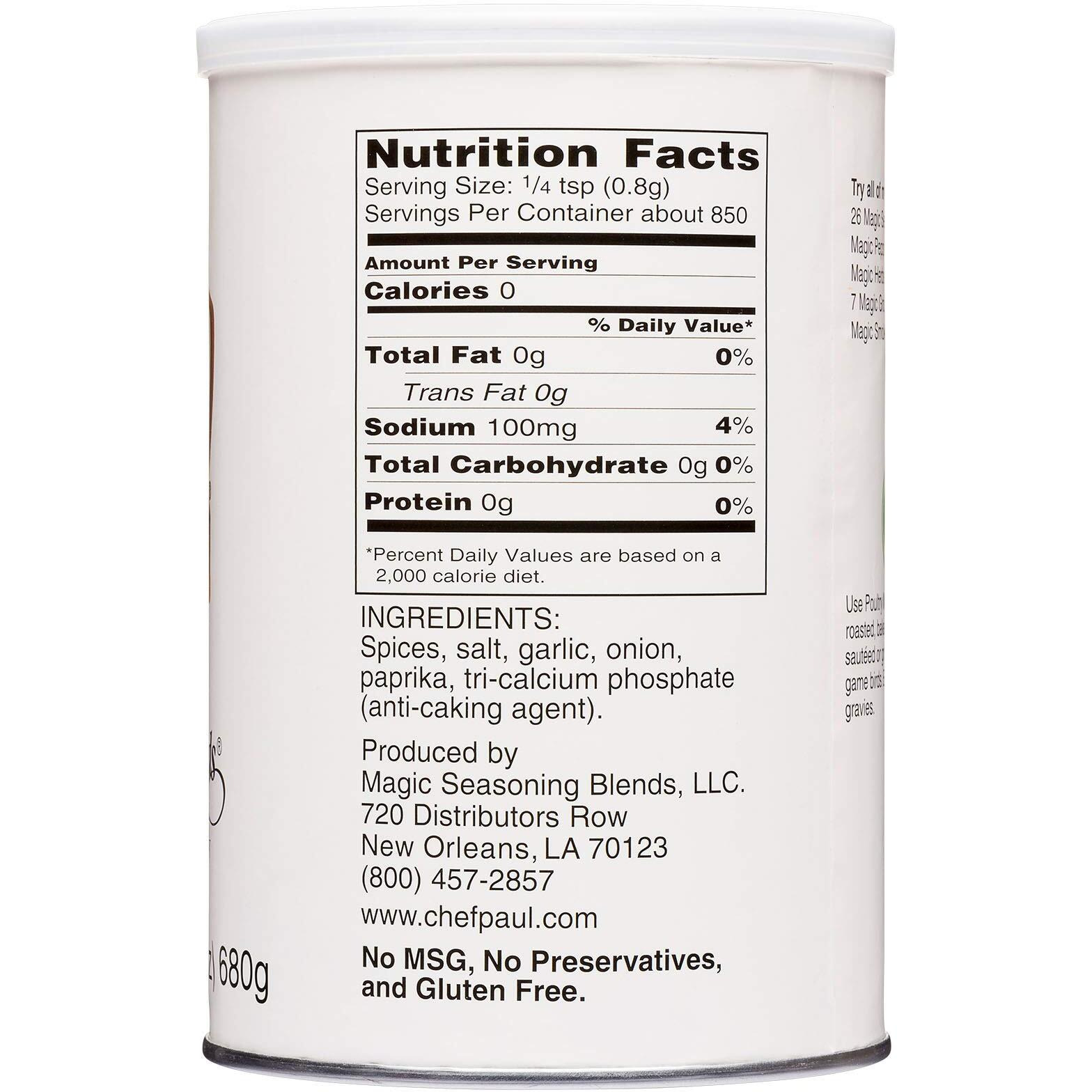 Chef Paul Prudhomme's Magic Seasoning Blends ~ Poultry Magic, 24-Ounce Canister