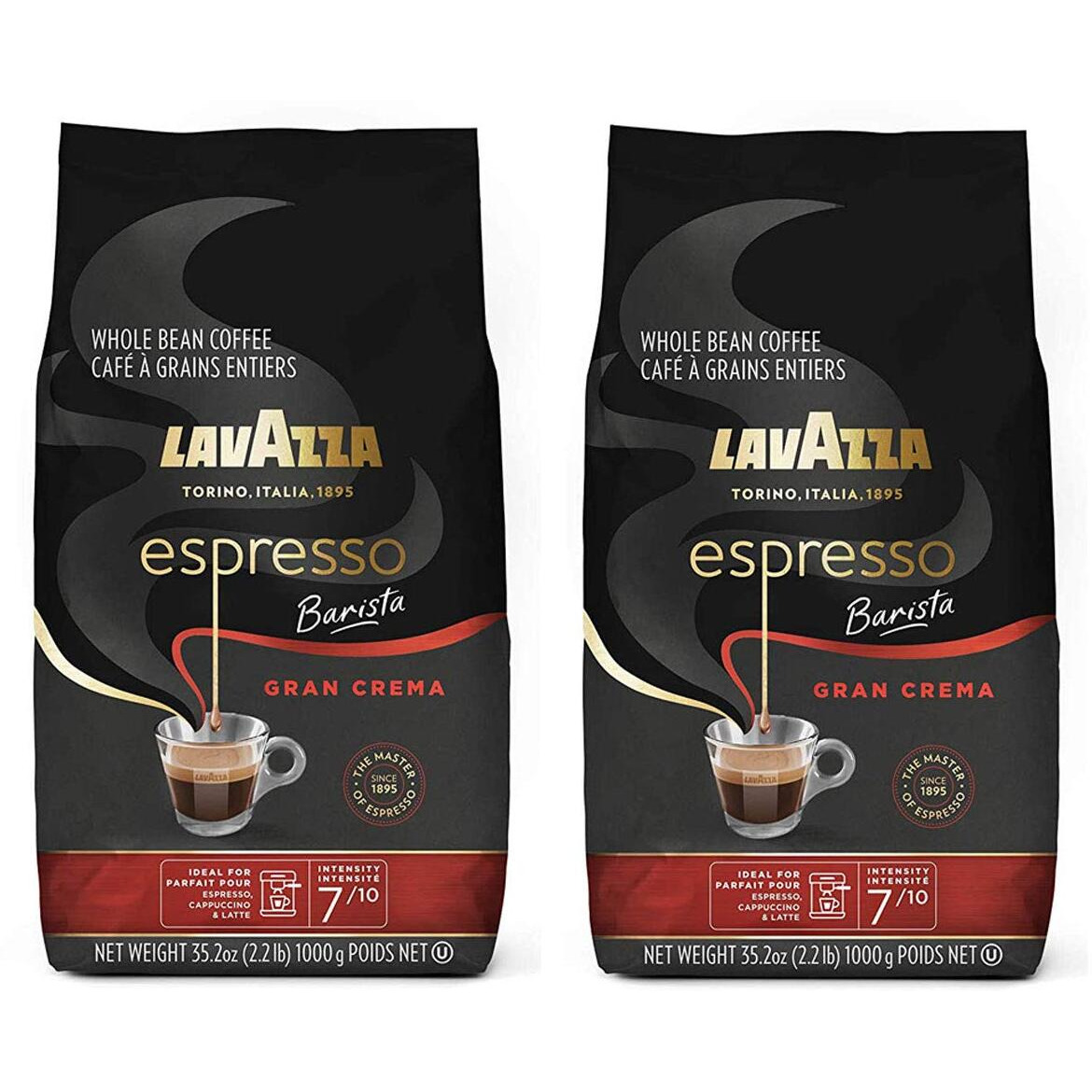 Lavazza Gran Crema Espresso, 2.2-Pound - Pack Of 2 (Packaging May Vary)