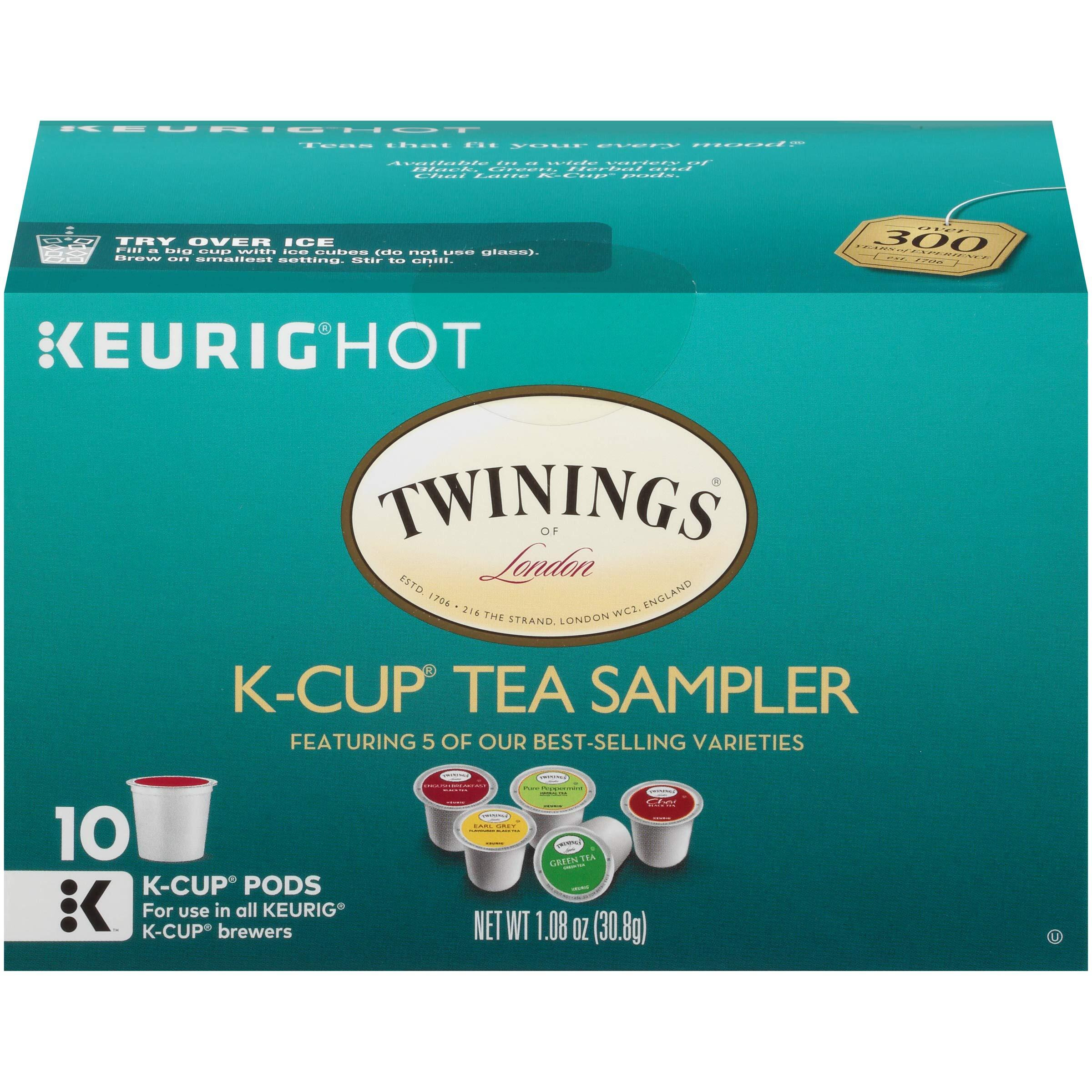 Twinings K-Cup Pods Variety Pack, English Breakfast, Earl Grey, Chai, Green, Peppermint, For Keurig And Single Cup Brewers, 10 Count (Pack Of 1)