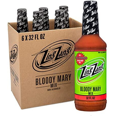Zing Zang Bloody Mary Mix, Non-Alcoholic Cocktail Mixer With A Bold-Tasting Seven Vegetable Juice And Spice Blend, 32 Fl Oz Bottles (Pack Of 6)