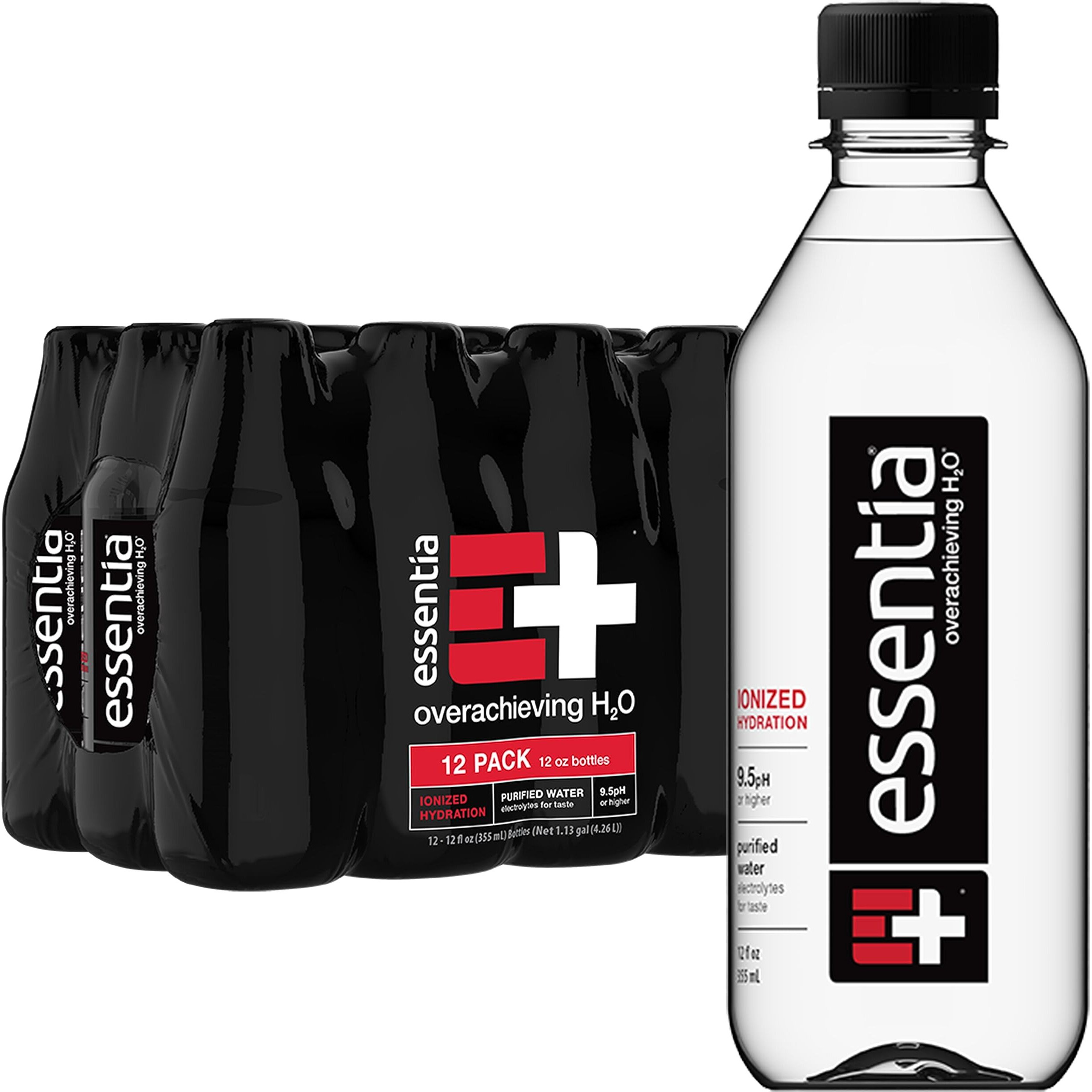 Essentia Water Llc Ionized Alkaline Bottled Water 99.9% Pure 9.5 Ph Or Higher Consistent Quality In Every Bpa And Phthalate-Free Bottle 12 Fl Oz (Pack Of 12)