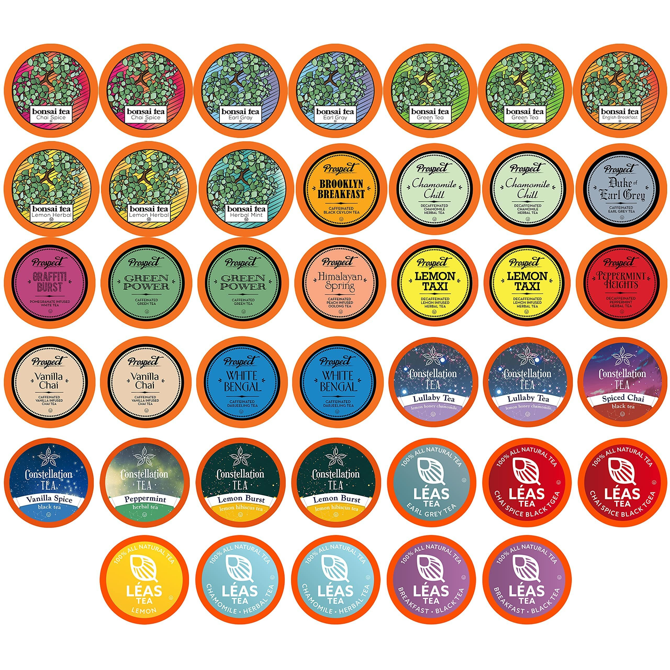 Two Rivers Assorted Tea Sampler Variety Pack For Keurig K-Cup Brewers, 40 Count