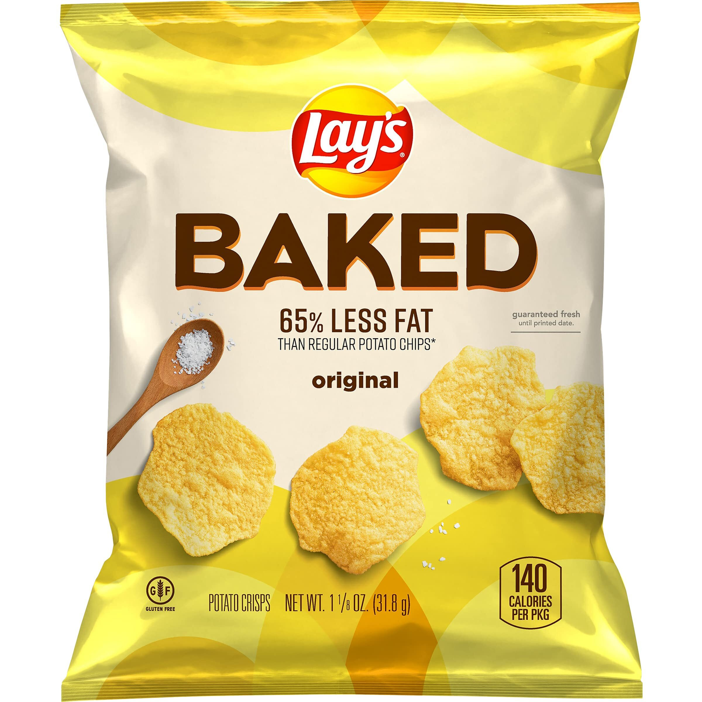 Baked, Lay's Original Potato Crisps, 1.125 Ounce (Pack Of 64)