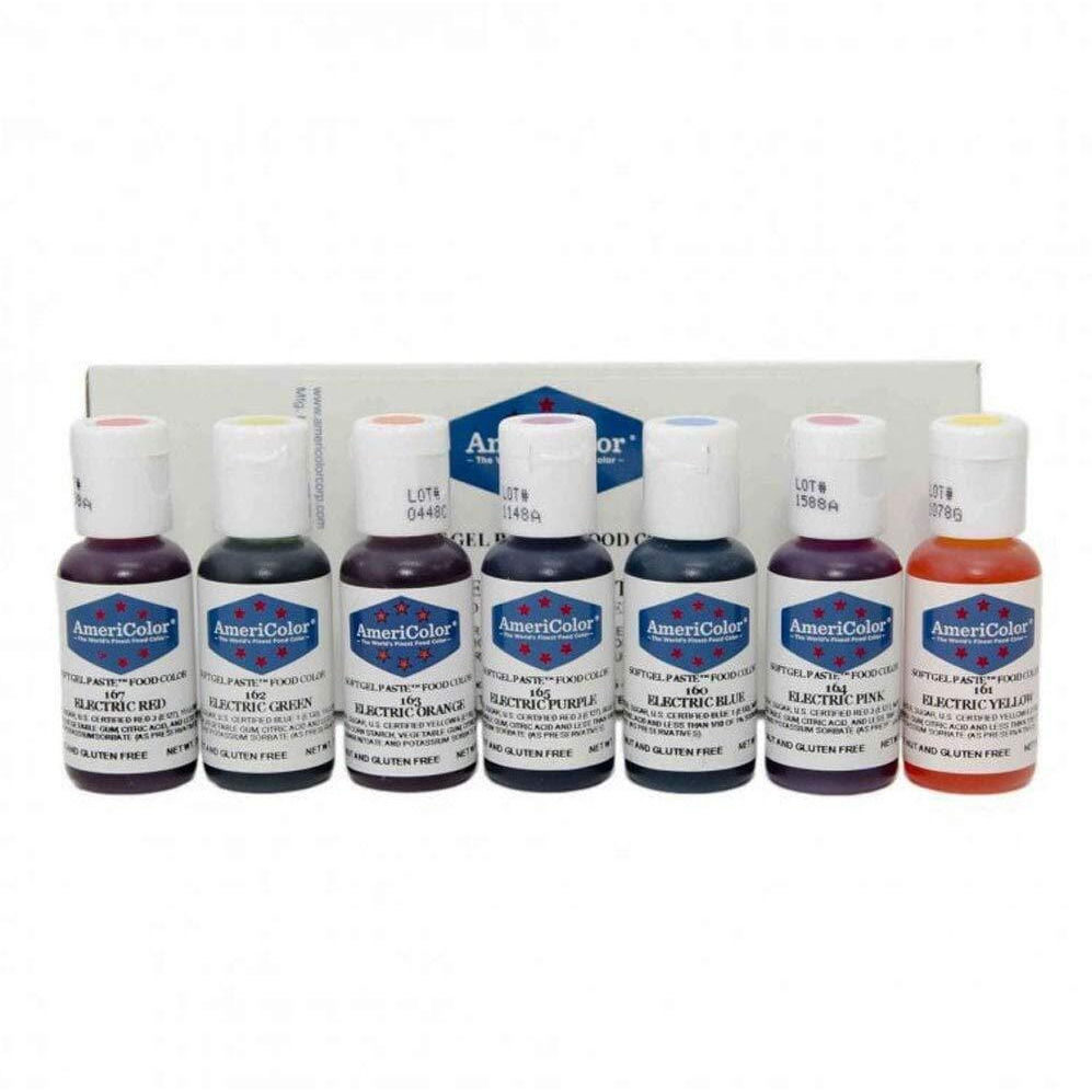 Americolor Food Coloring - Electric Kit - Soft Gel Paste, 7 .75 Ounce Bottles