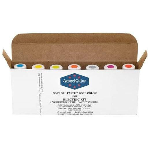 Americolor Food Coloring - Electric Kit - Soft Gel Paste, 7 .75 Ounce Bottles