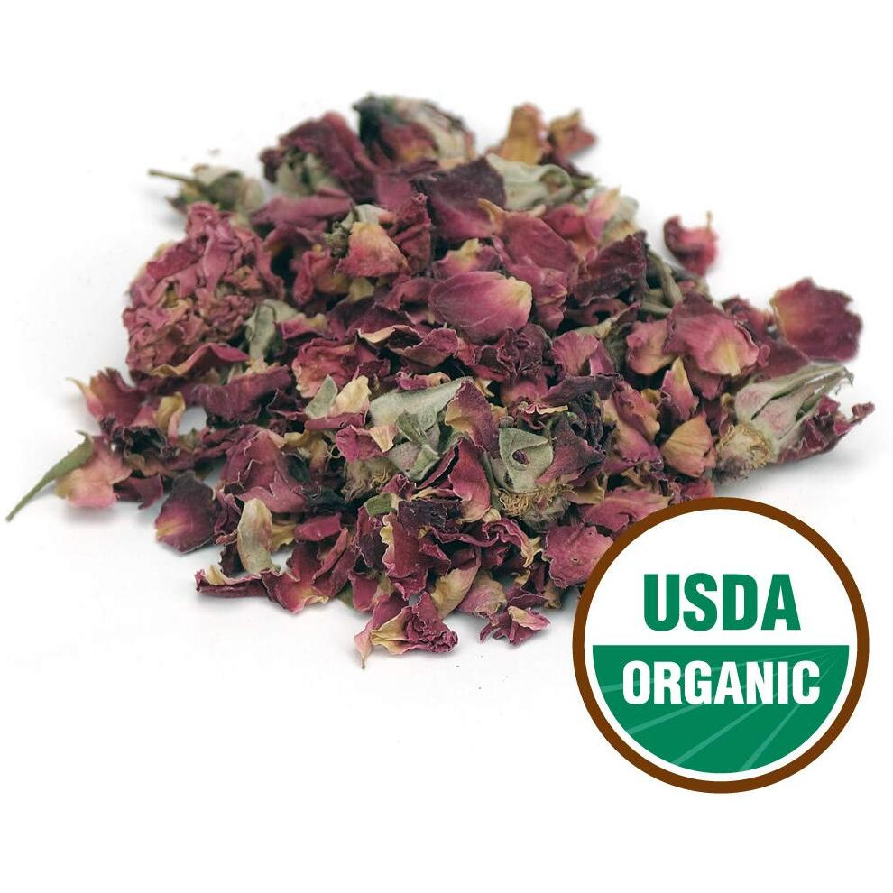 Starwest Botanicals Organic Red Rose Buds & Petals Whole, 1 Pound Bag