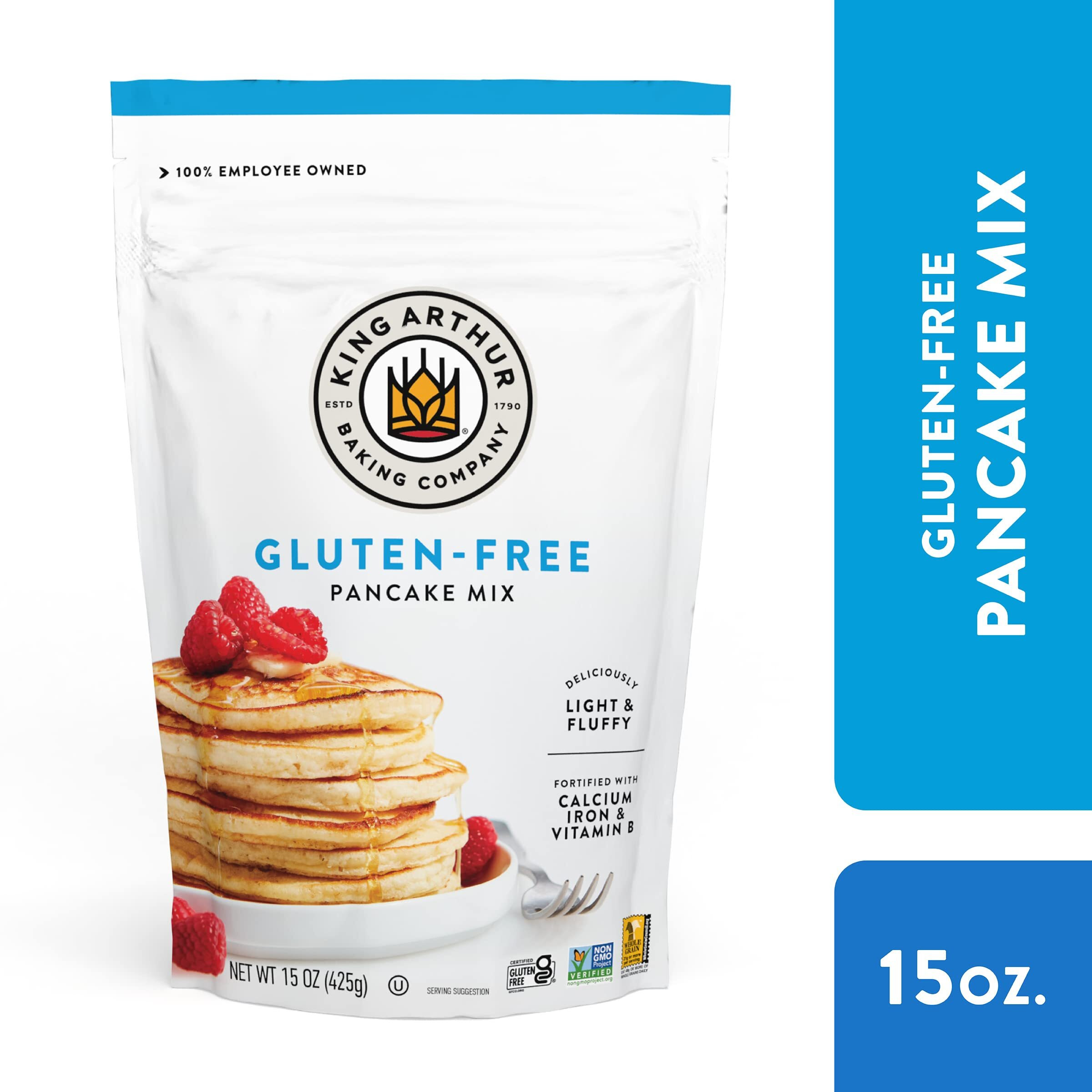 King Arthur, Gluten Free Classic Pancake Mix, Certified Gluten-Free, Non-Gmo Project Verified, Certified Kosher, 15 Ounce (Pack Of 6) - Packaging May Vary
