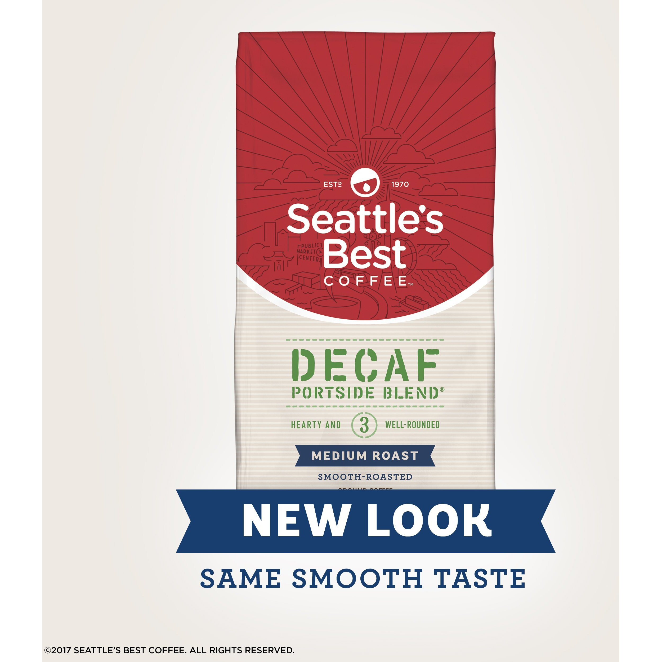 Seattle's Best Coffee Decaf Portside Blend (Previously Signature Blend No. 3) Medium Roast Ground Coffee, 12-Ounce Bag