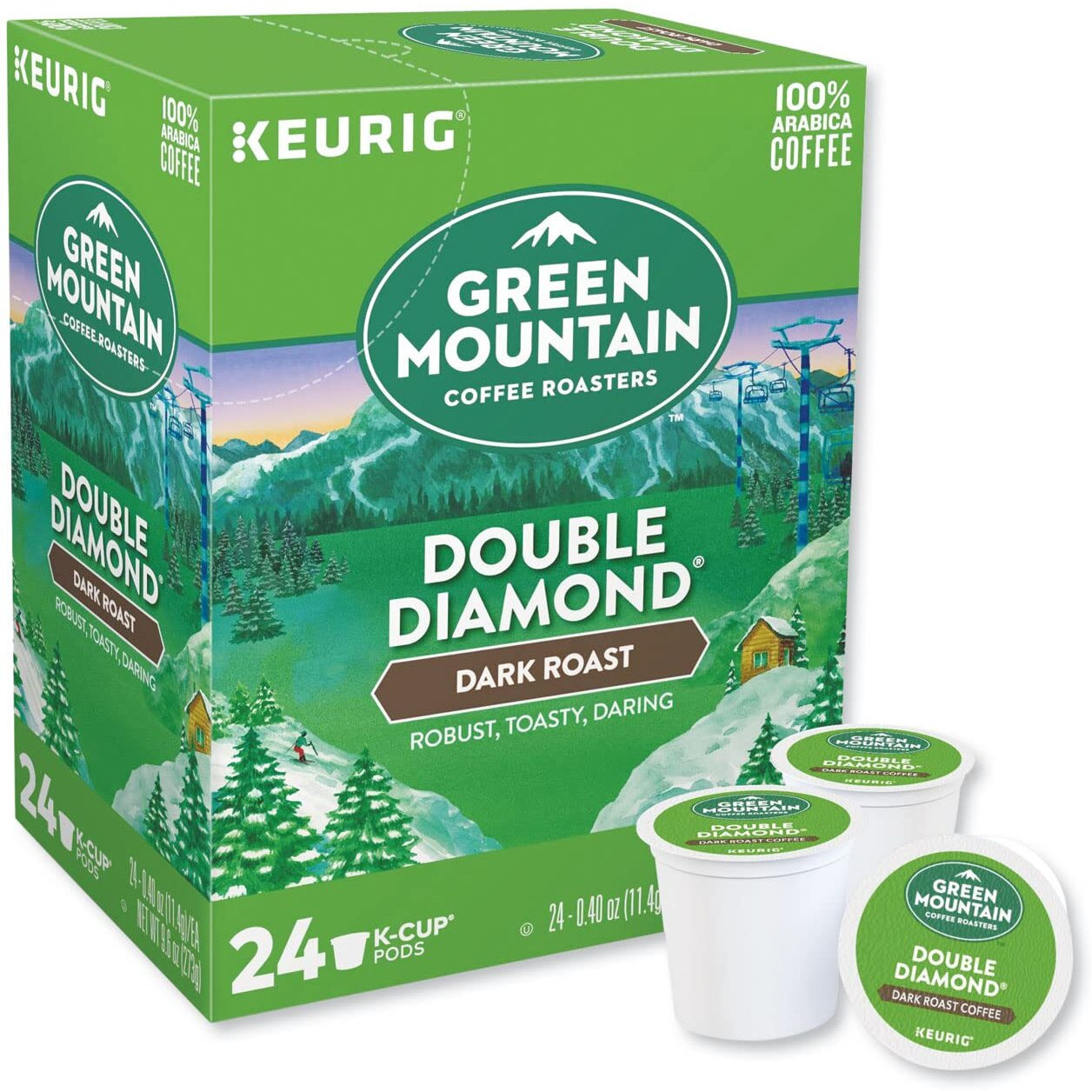 Green Mountain Coffee Roasters Double Diamond, Single-Serve Keurig K-Cup Pods, Dark Roast Coffee Pods, 96 Count