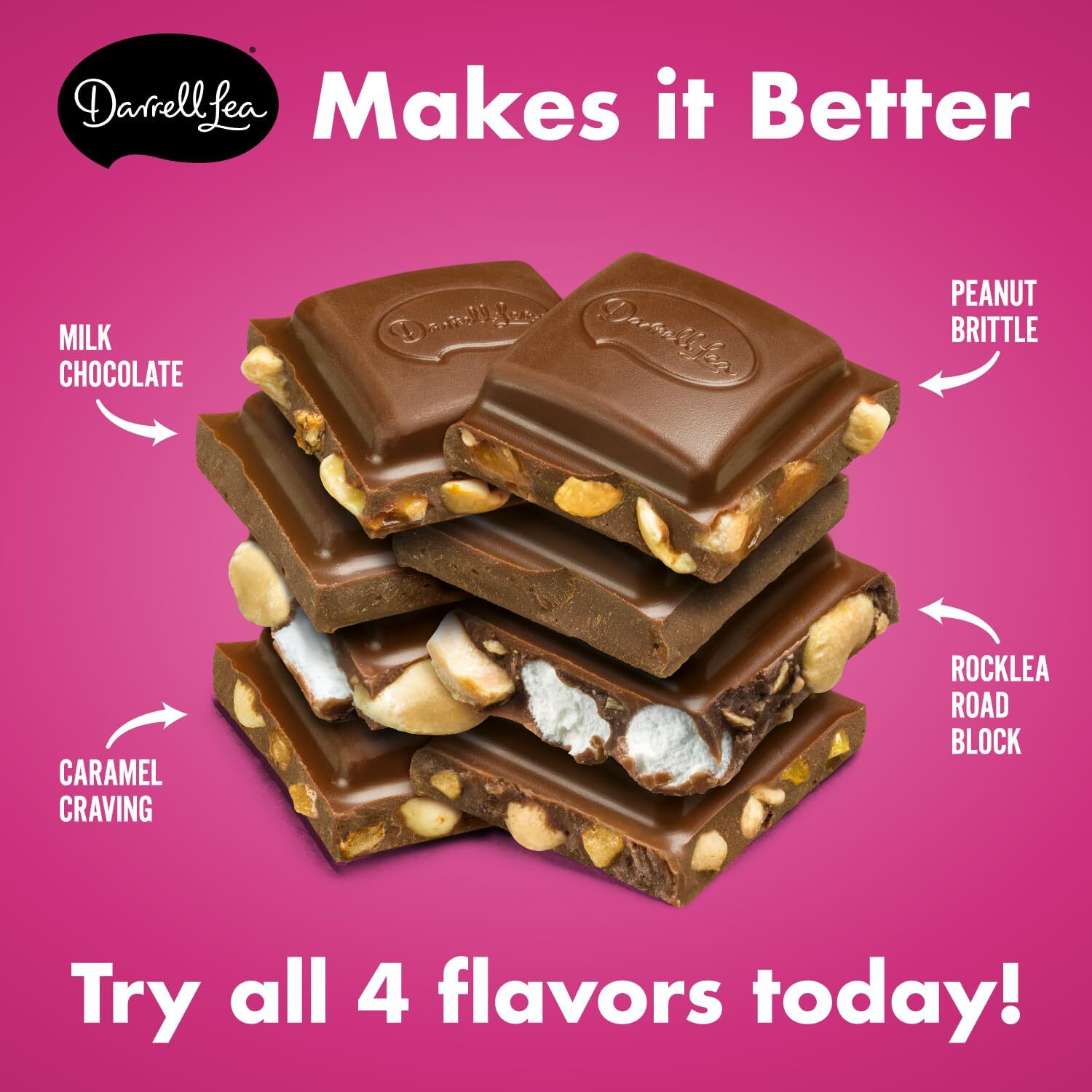 Darrell Lea Caramel Craving Chocolate Bar, Premium 6.4 Ounce Chocolate Bar Filled With Caramel Fudge & Caramel Chips | 100% Sustainably Sourced Cocoa | Palm Oil Free, Non-Gmo, Made In Australia