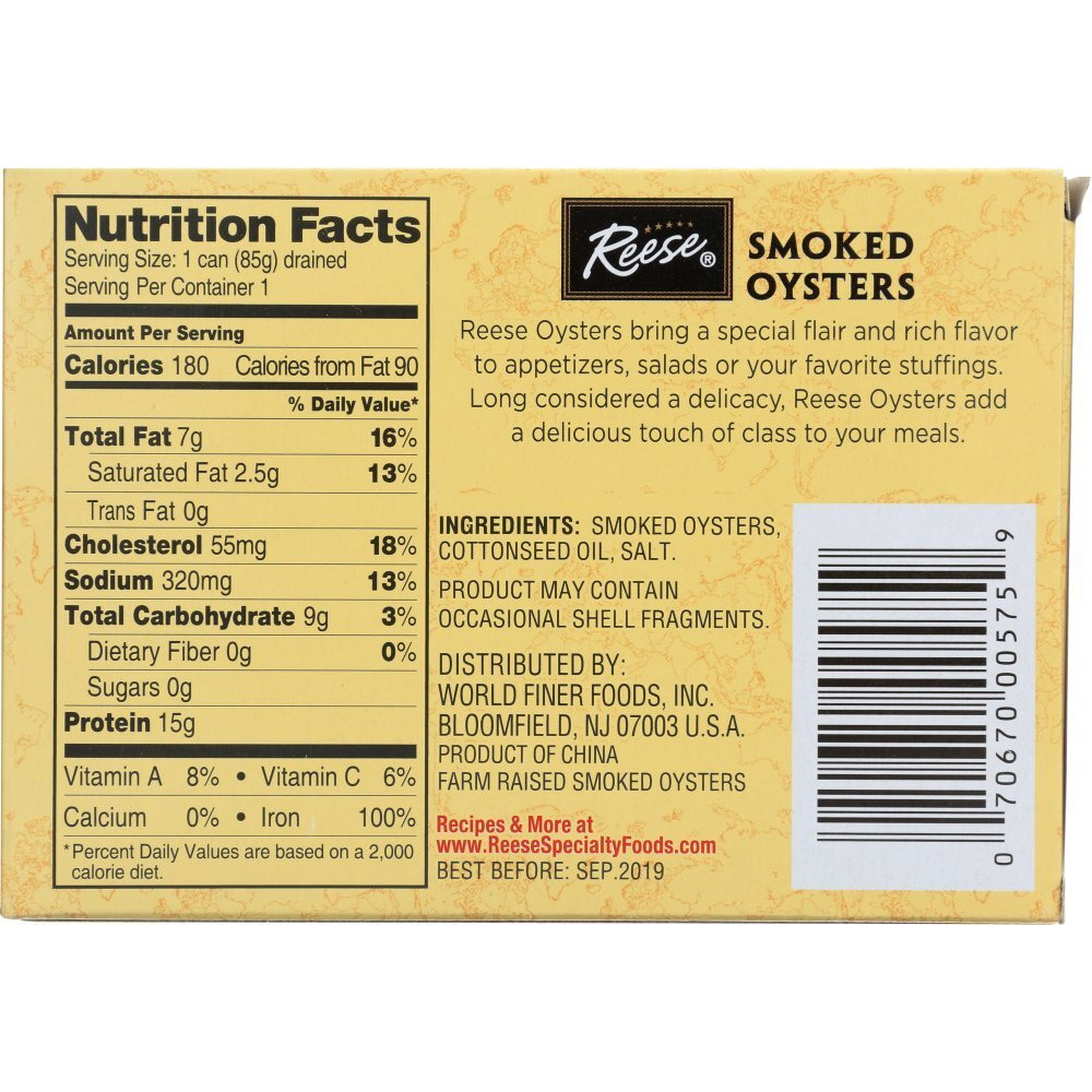 Reese Petite Smoked Oysters, 3.7-Ounces (Pack Of 10)