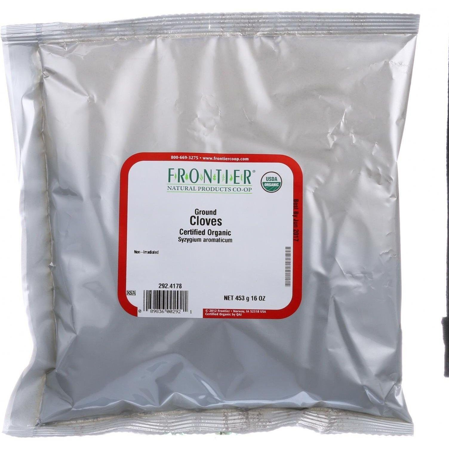 Frontier Ground Cloves Certified Organic, 16 Ounce Bag (Packaging May Vary)