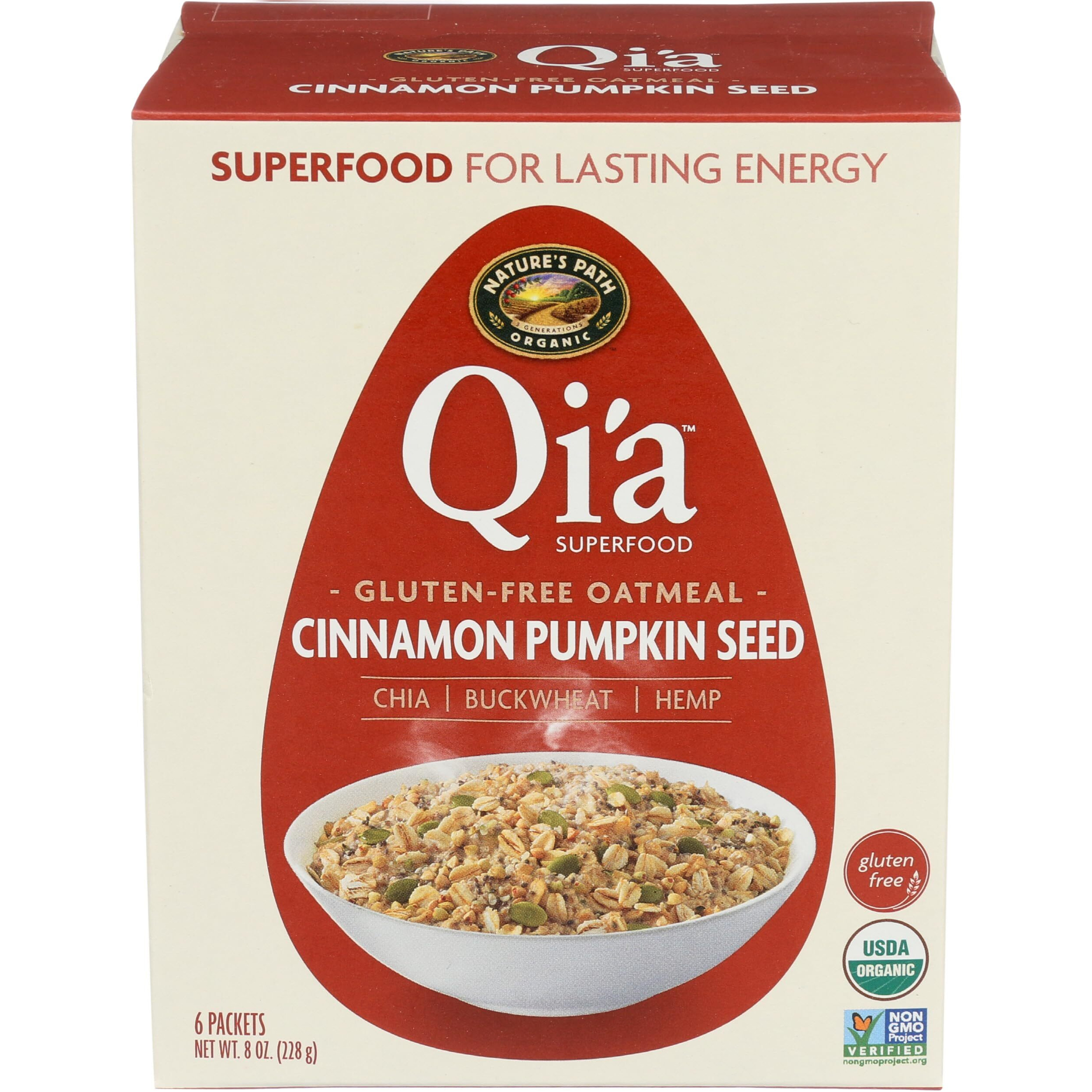 Nature's Path Qia Superfood Gluten-Free Oatmeal - Cinnamon Pumpkin Seed (6 Packets / Box)