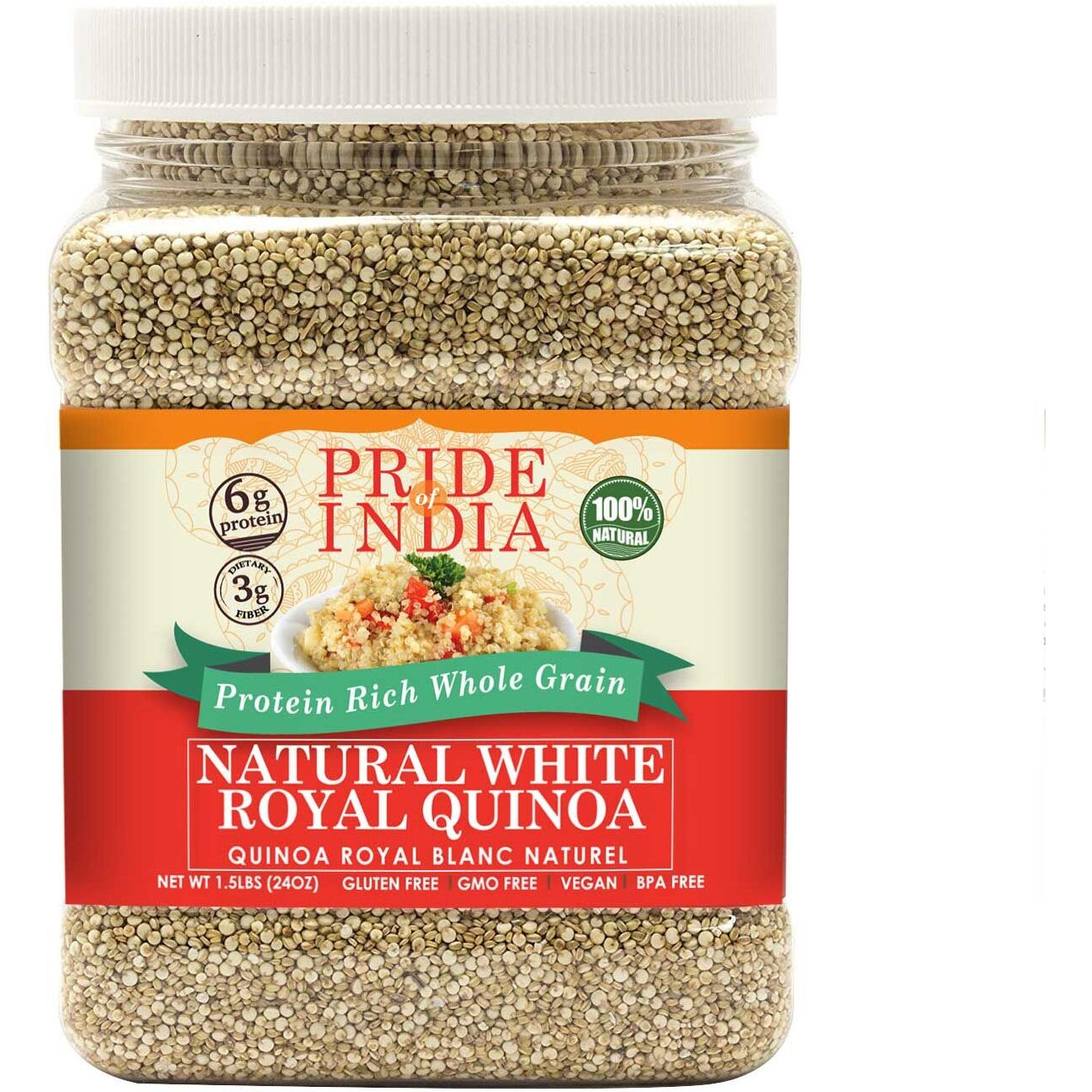 Pride Of India - Natural White Royal Quinoa - 100% Bolivian Superior Grade Protein Rich Whole Grain(D0102Hp6Bg7.)