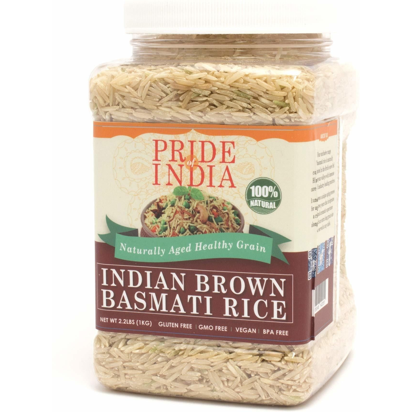 Pride Of India - Extra Long Brown Basmati Rice - Naturally Aged Healthy Grain(D0102Hp6Xzw.)