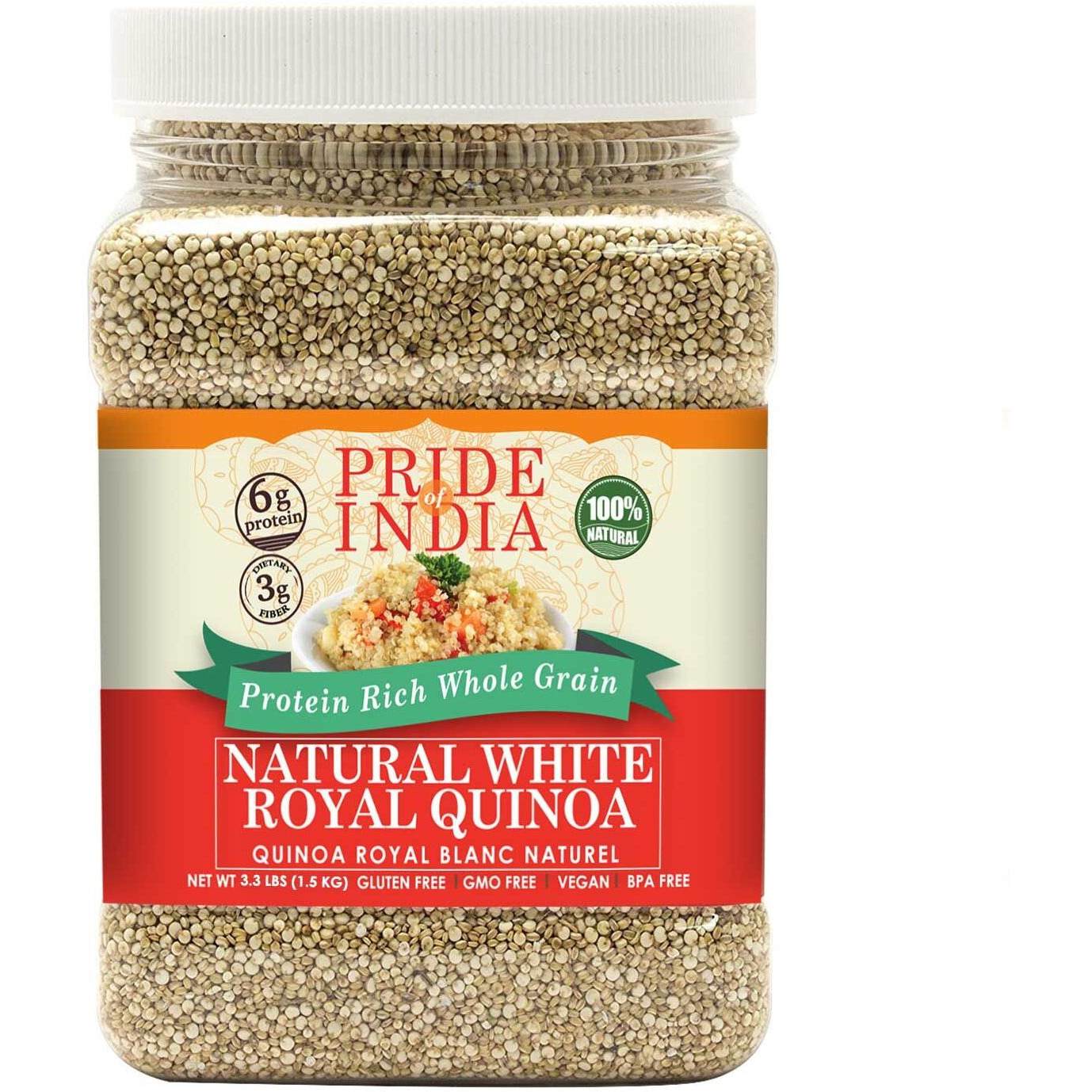 Pride Of India - Natural White Royal Quinoa - 100% Bolivian Superior Grade Protein Rich Whole Grain(D0102Hp6Bgg.)