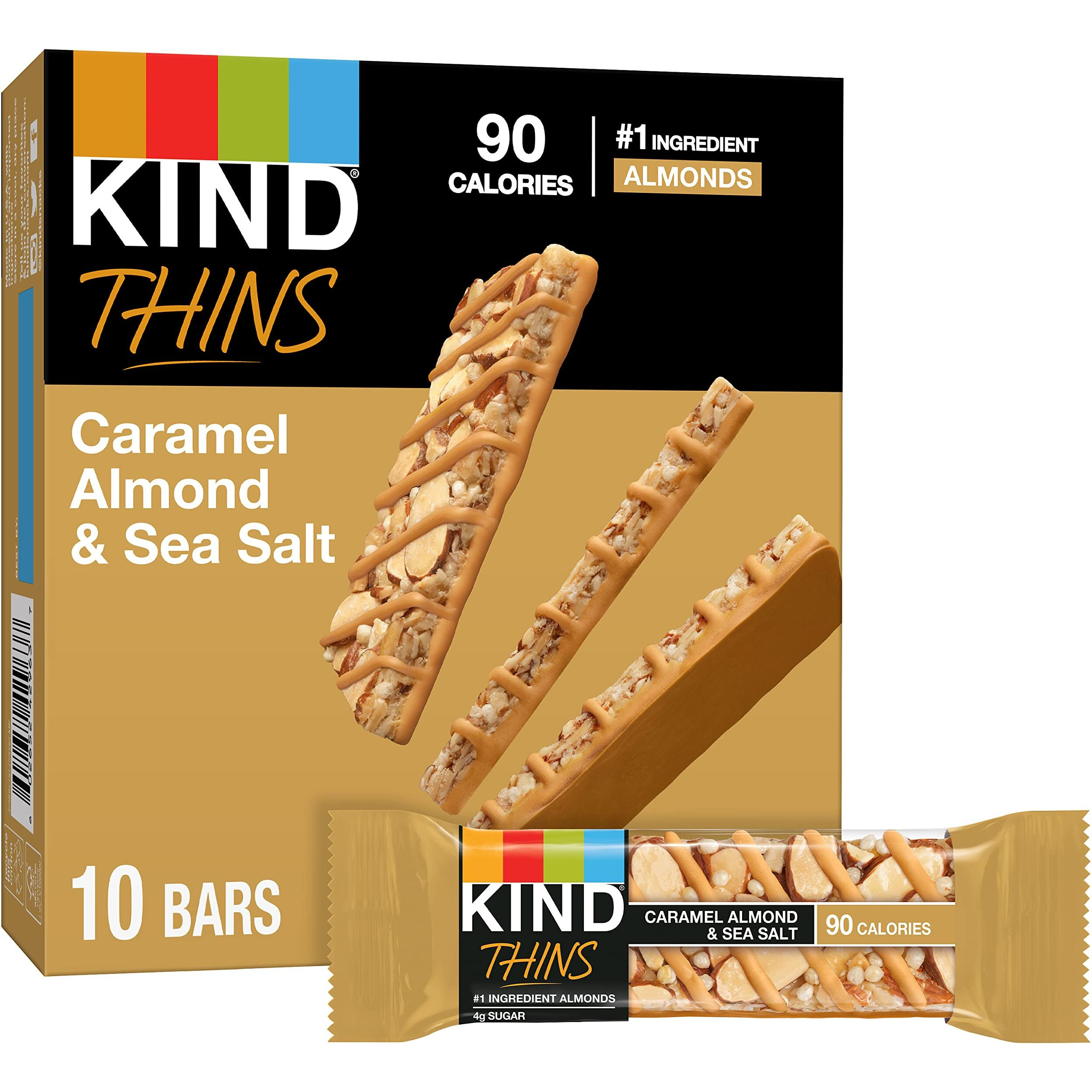 Kind Thins Caramel Almond & Sea Salt, Gluten Free, 100 Calories, 10 Count
