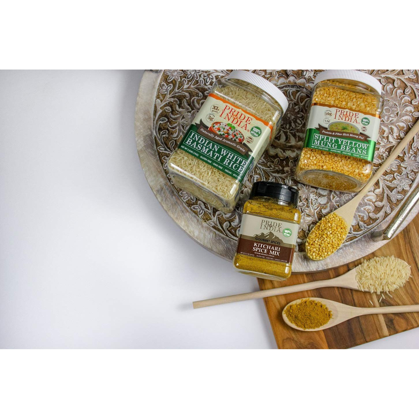 Pride Of India - Natural Indian Kitchari Spice Seasoning - 8Oz (227Gm) Sifting Jar - Make Perfect Tasting Rice & Lentil Pilaf - No Prep Needed - Blended With 7 Unique Vegan Spices - Mild Curry Flavor(D0102Hpiq2G.)